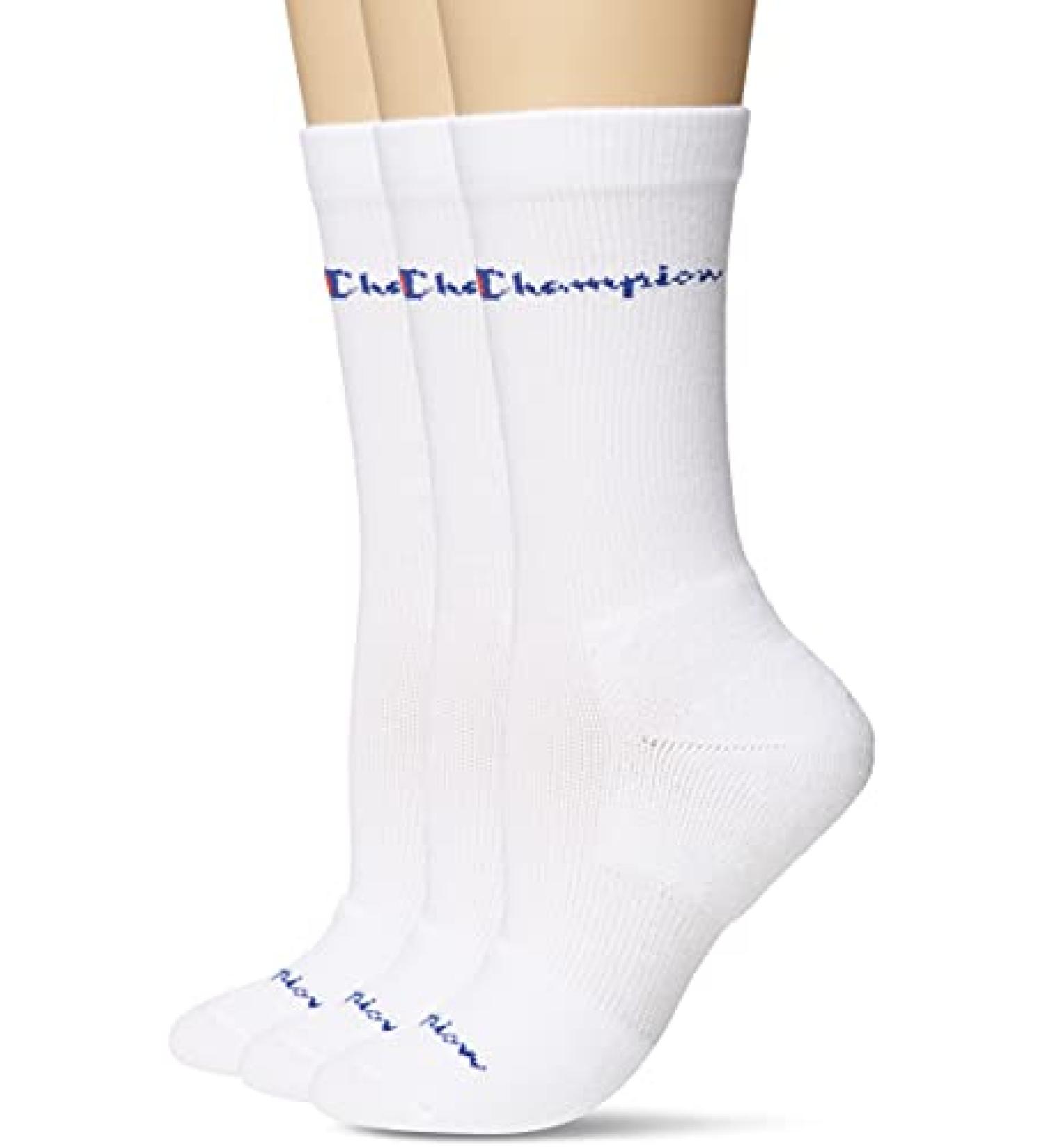 Champion Women's Graduated Compression Socks 3-Pack - Crew & Mid-Crew, White (Size 5-9) - Buy Online on SooperMarket.com
