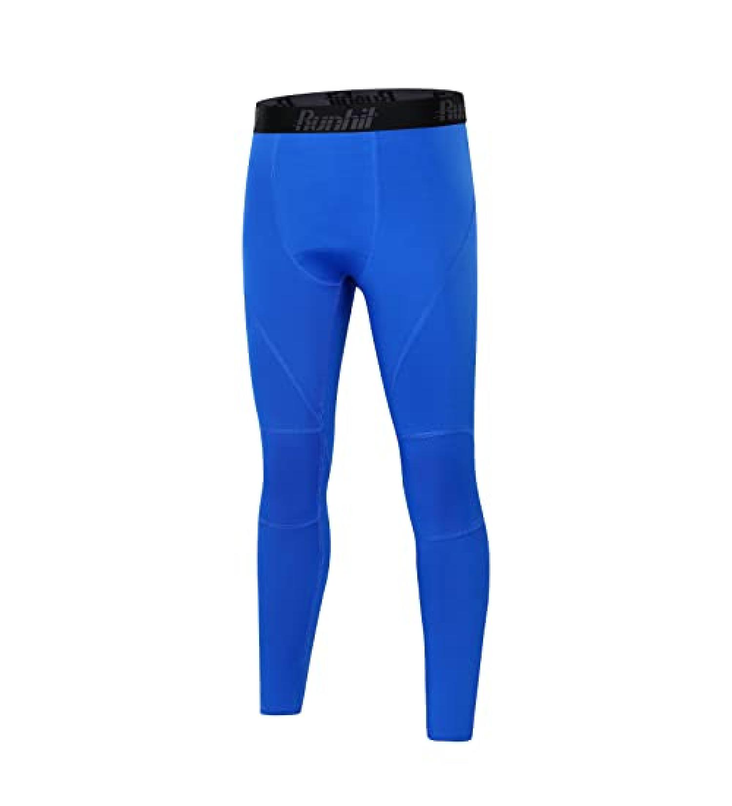 Runhit Boys Compression Leggings - Youth Athletic Tights for Basketball - Blue, Large - Buy Online on SooperMarket.com
