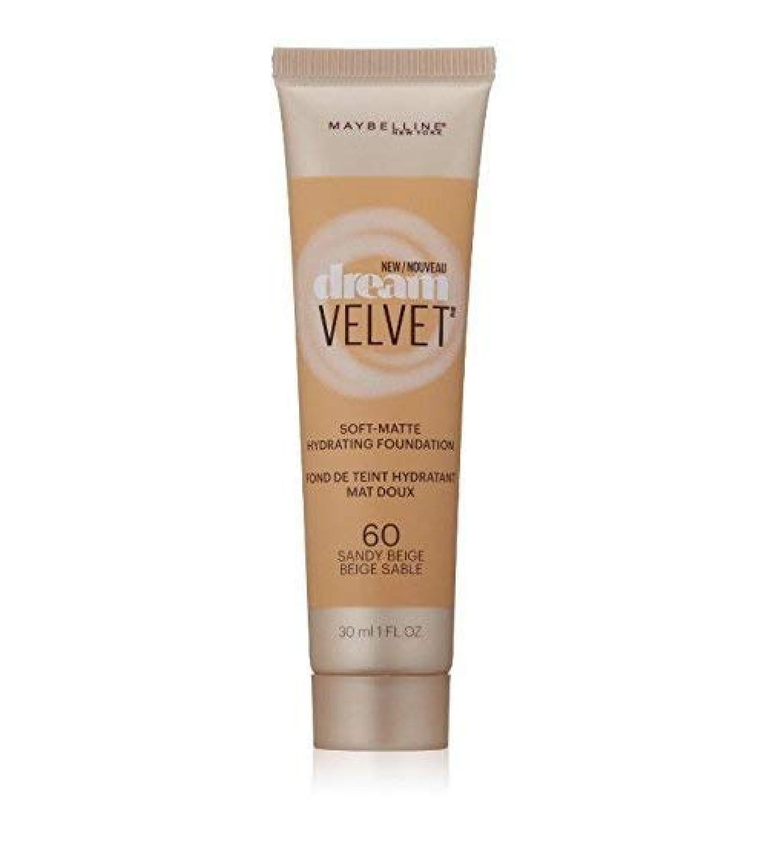 Myb Drm Velvet Fndtn 60 S Size 1.0 O Maybelline Dream Velvet Foundation 60 Sandy Beige 1.0oz