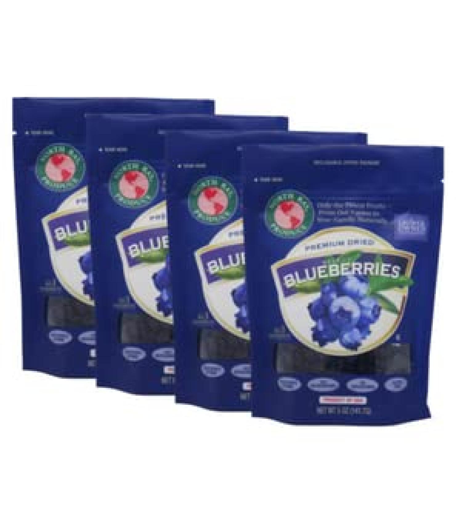 North Bay Produce Dried Blueberries - Gluten Free & Vegan Healthy Snacks for Kids and Adults - 20oz Resealable Bag (4 Pack) - Buy Online on SooperMarket.com