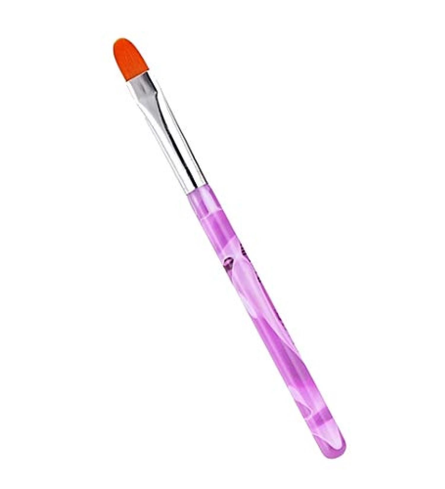 Gel brush rounded bristle.Plastic hair pink marbled acrylic stem. Size selection or set: all 7 brushes in the set nail art brush nails gel (8)