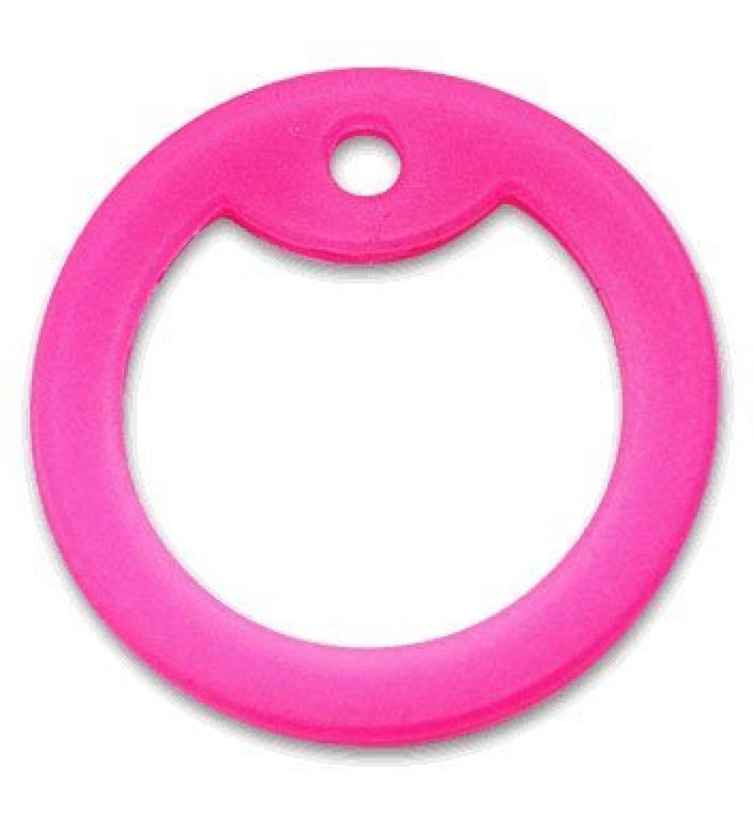 Silencer pacifier for US dog tags and identification tags (bright pink)