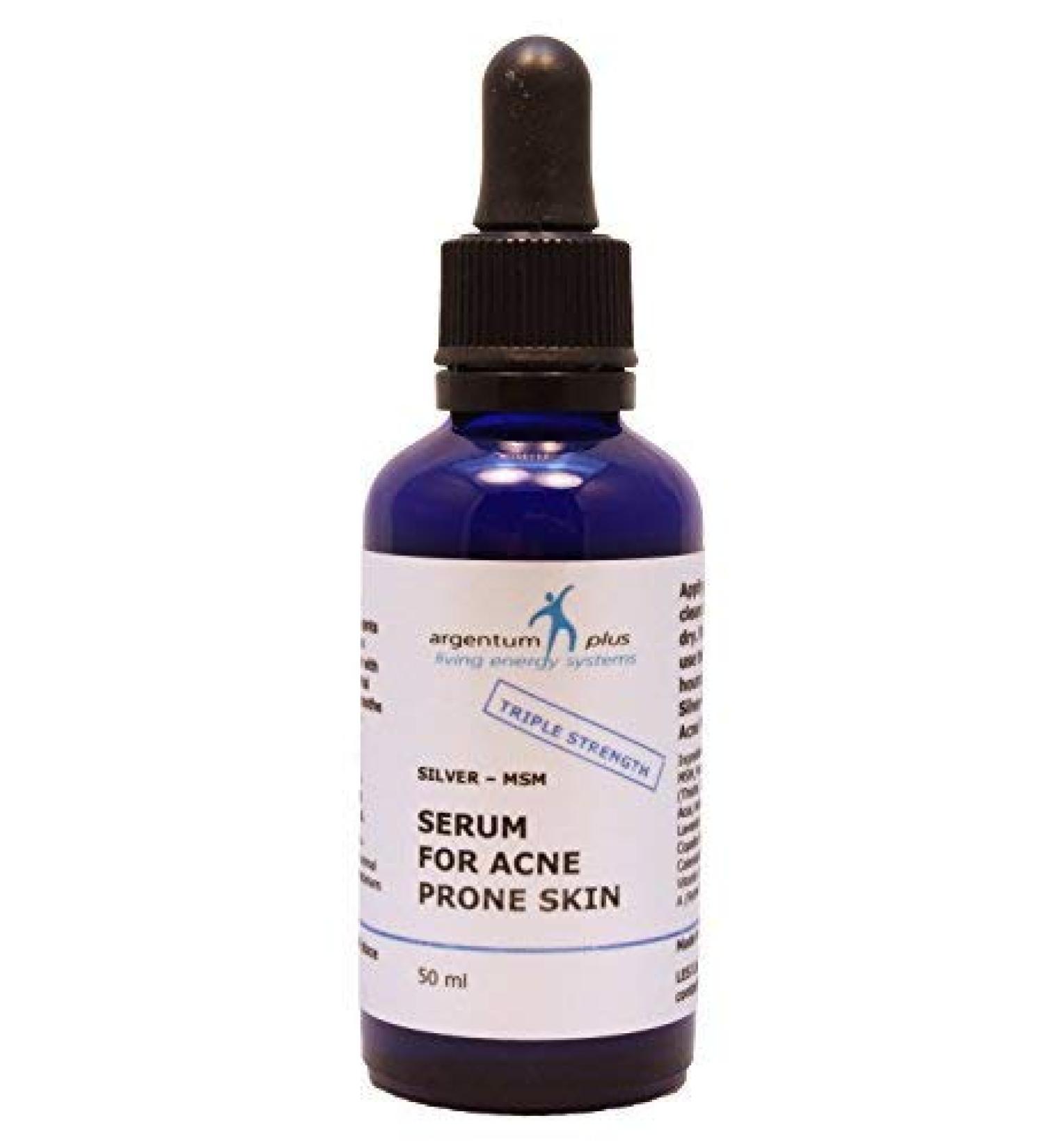 Triple Strength Silver-MSM Serum for Acne Prone Skin 50 ml Dropper/Pipette