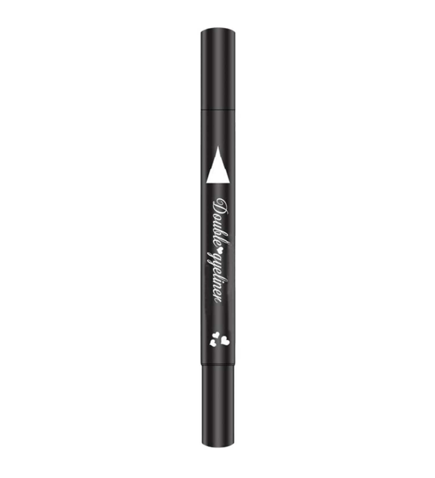 Eyeliner Stamp 2 in 1 Double-Head Waterproof Liquid Eyeliner Pen Make-Up Tool Black Heart Liquid Eyeliner - Buy Online on SooperMarket.com