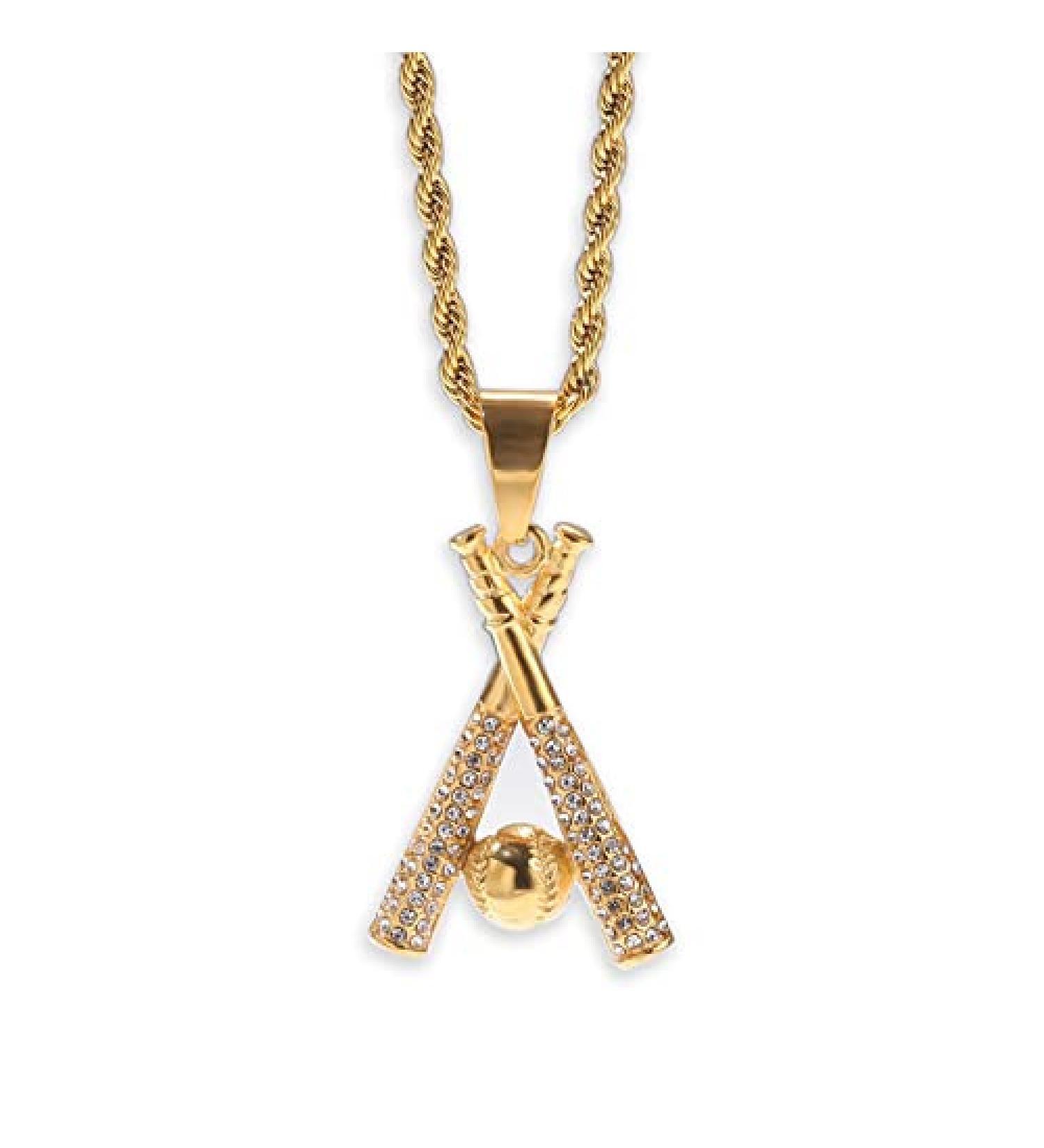 Baseball Necklace | Stainless Steel Pendant | Sports Jewelry for Men and Women - Buy Online on SooperMarket.com