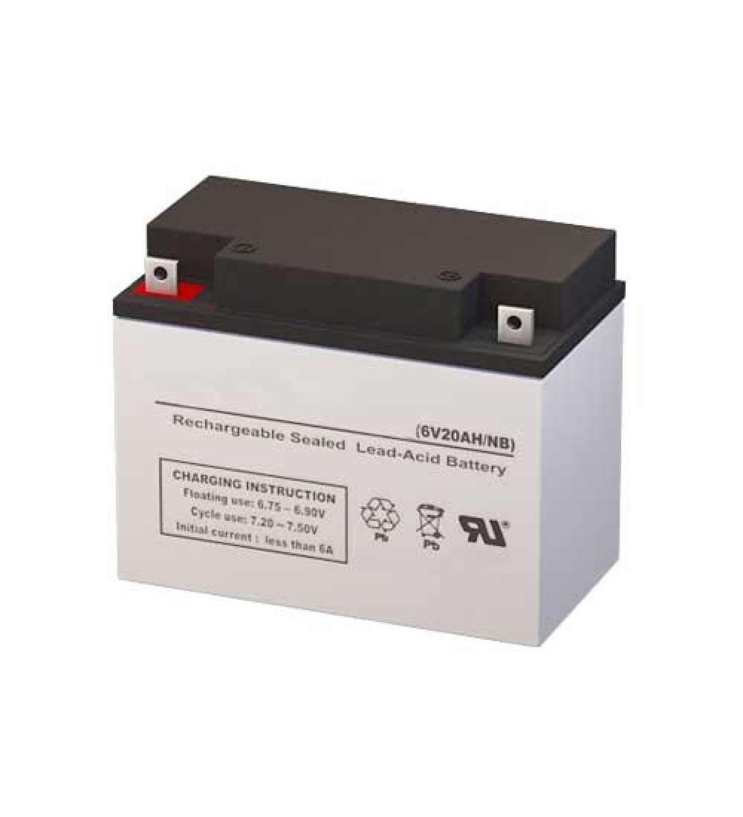 PS-6200 6 Volt 20 AmpH SLA Replacement Battery with NB Terminal