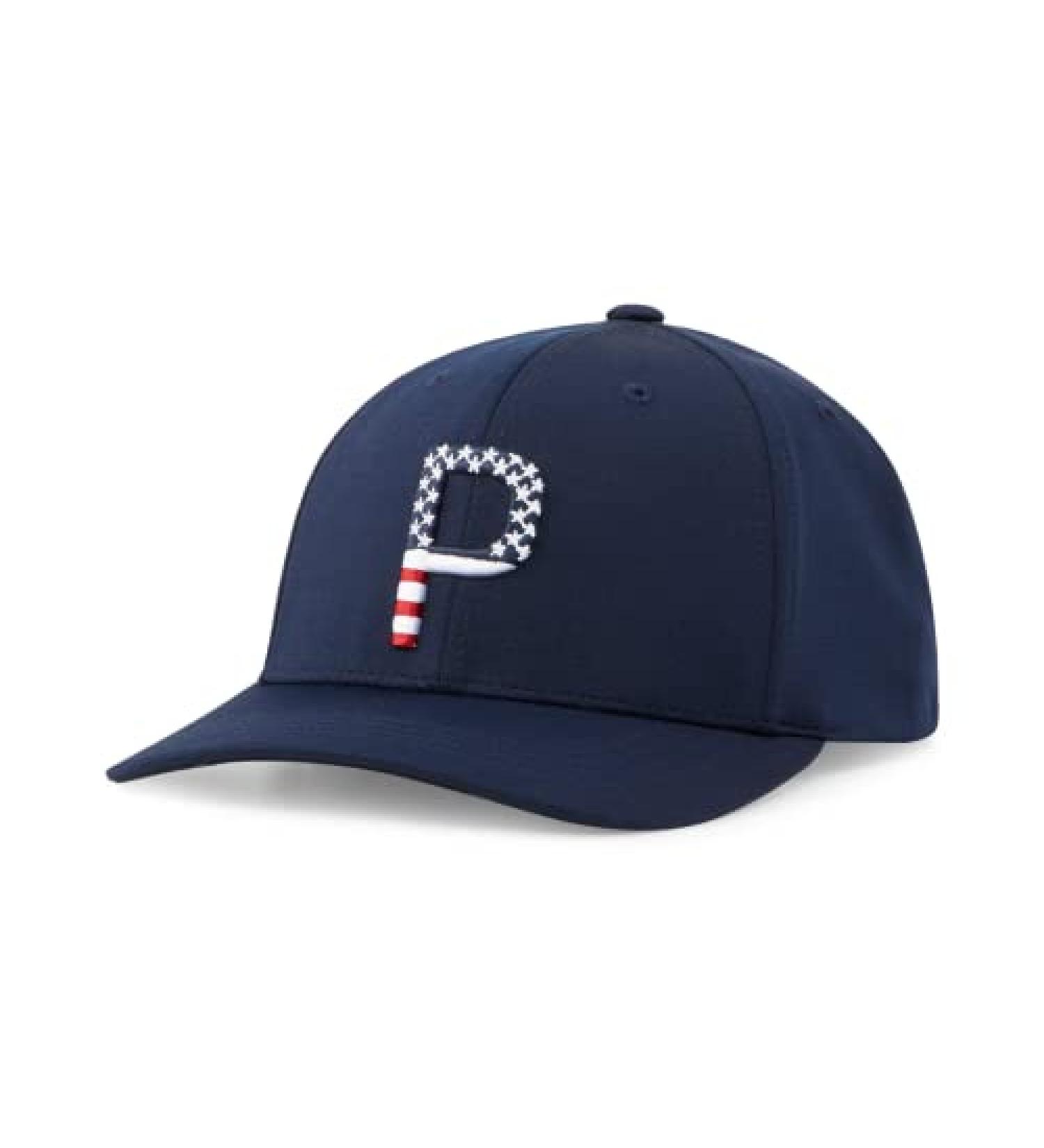 PUMA Youth Golf Hat Navy Blazer - Kids' Pars and Stripes P Cap, One Size - Buy Online on SooperMarket.com