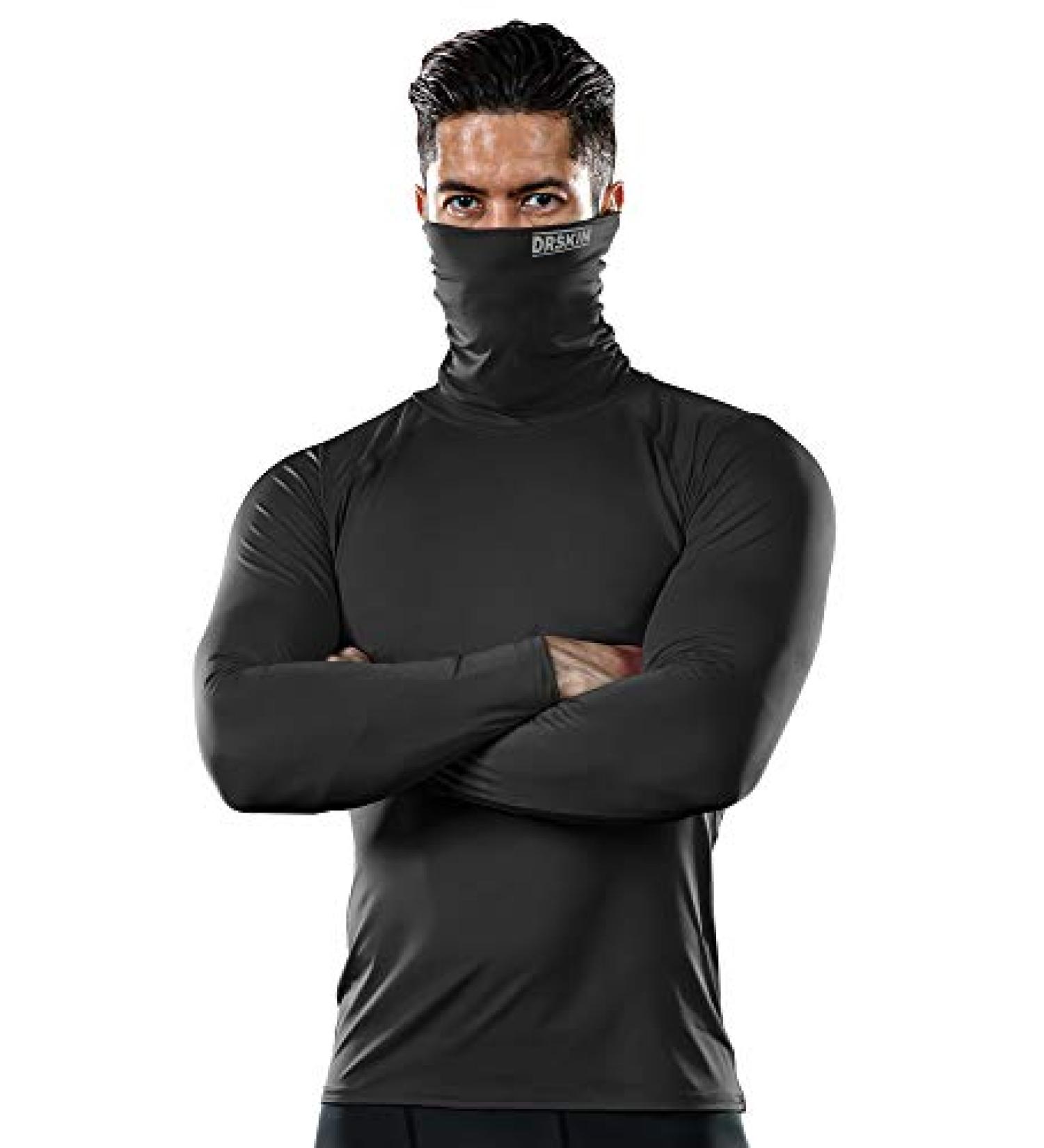 DRSKIN Men's Turtleneck Compression Shirt Top - Long Sleeve Baselayer for Running - X-Large - Buy Online on SooperMarket.com