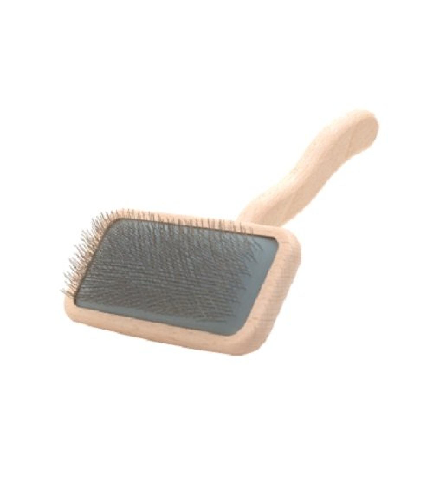 Chris Christensen Mark Slicker Brush, Groom Like a Professional, Stainless Steel Pins, Lightweight Beech Wood Body, Ground and Polished Tips Medium - 5" head x 7" body length