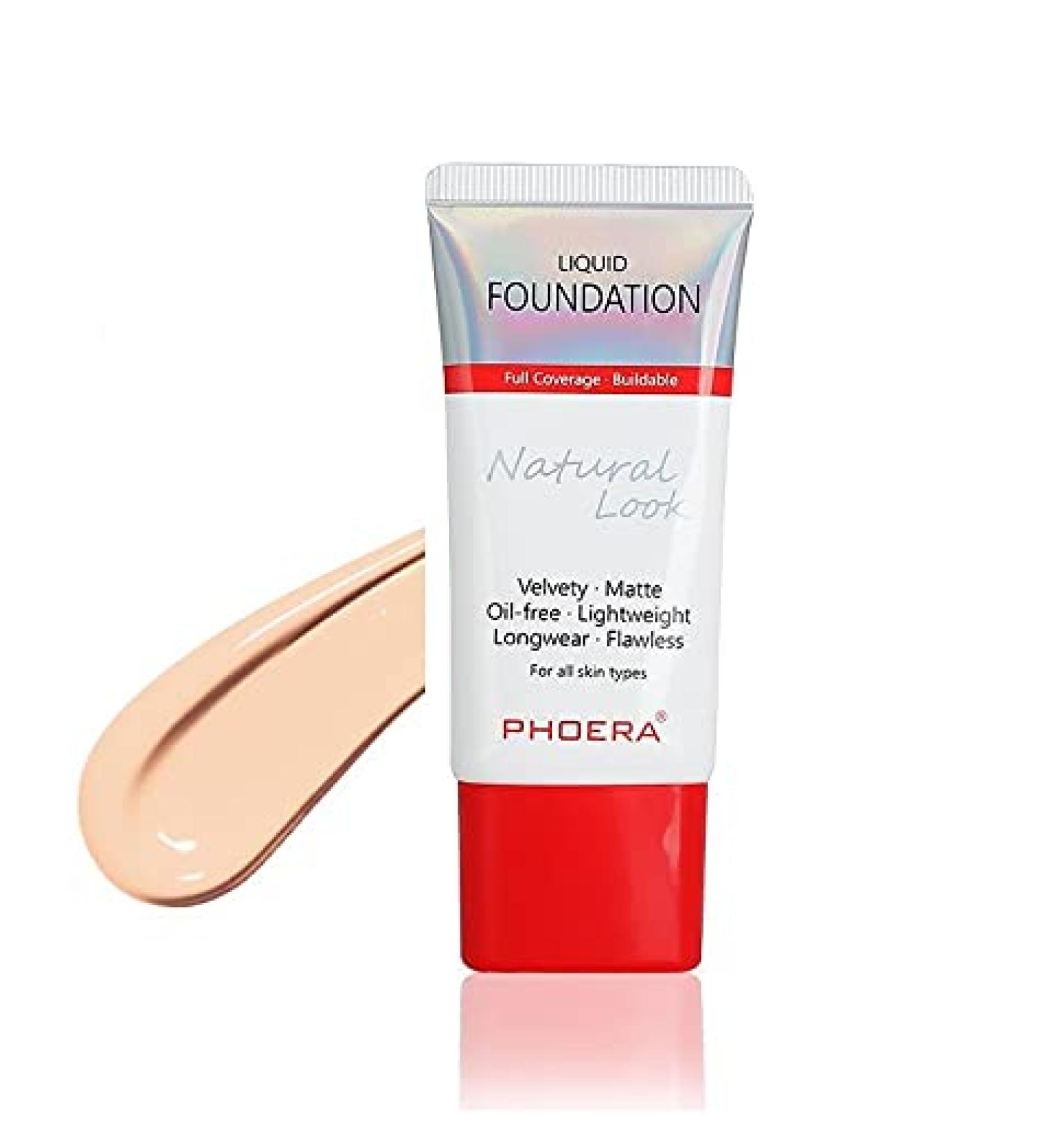 AQUAPURITY PHOERA Full Coverage Foundation - Waterproof & Long Lasting Velvet Matte Liquid (102 Nude) - Buy Online on SooperMarket.com