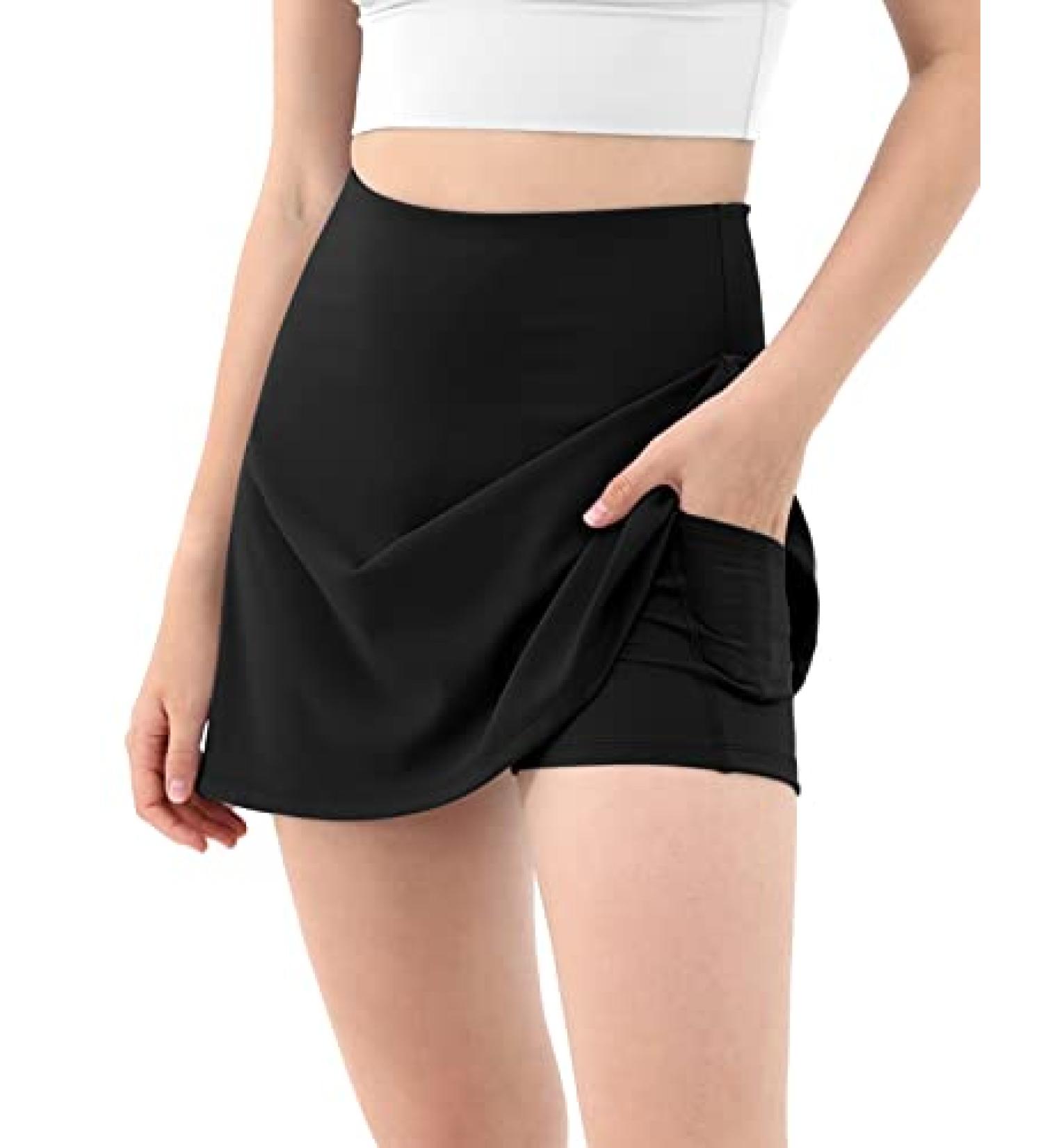 ODODOS Women's Athletic Tennis Skorts with Pockets - Black, Small - Buy Online on SooperMarket.com