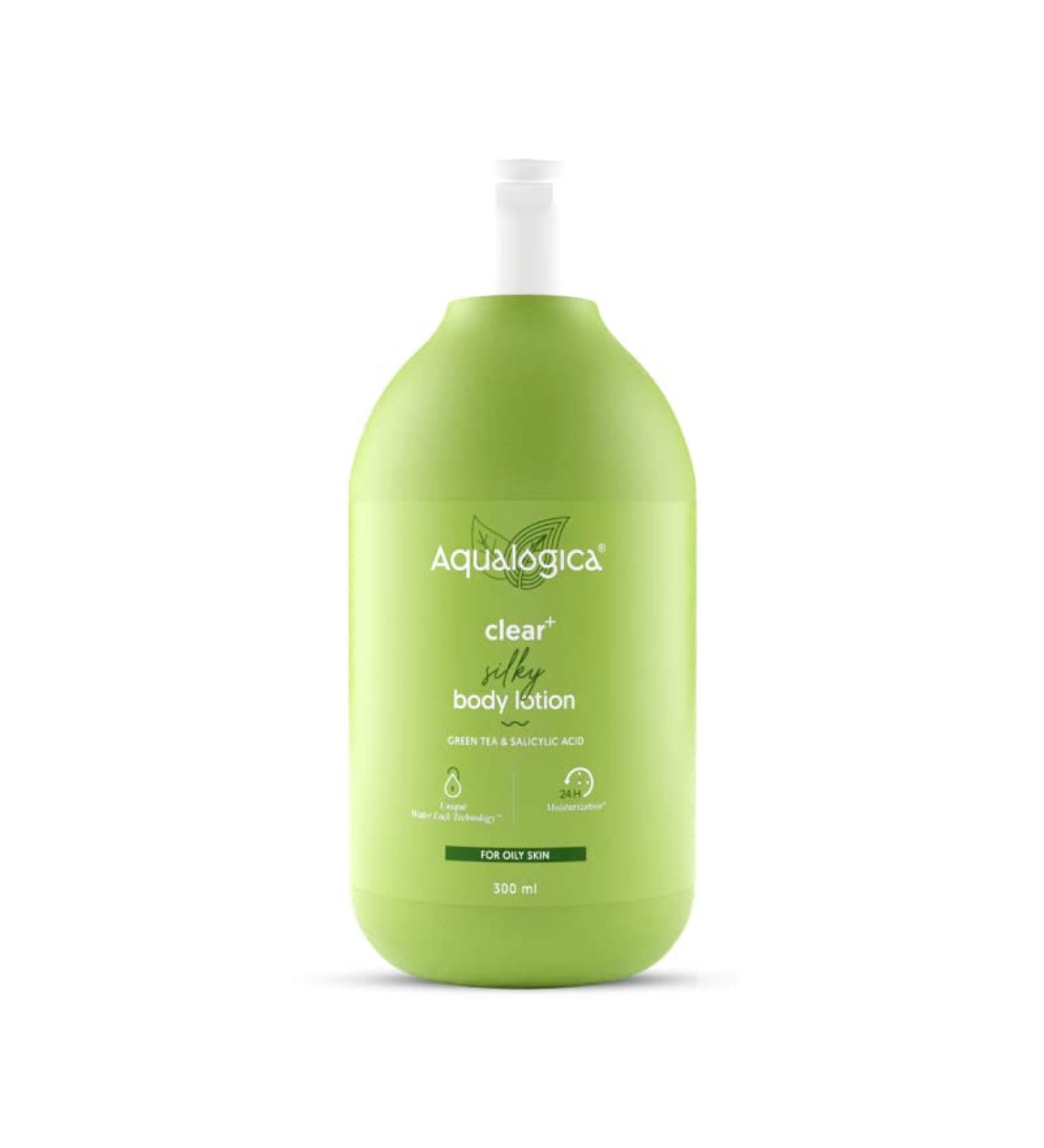 Clear+ Silky Body Lotion for Oily Skin | Green Tea & Salicylic Acid | 24-Hour Moisturization | Relieves Body Acne & Itching | 10.14 Fl Oz - Shop Internationally - Buy Online on SooperMarket.com