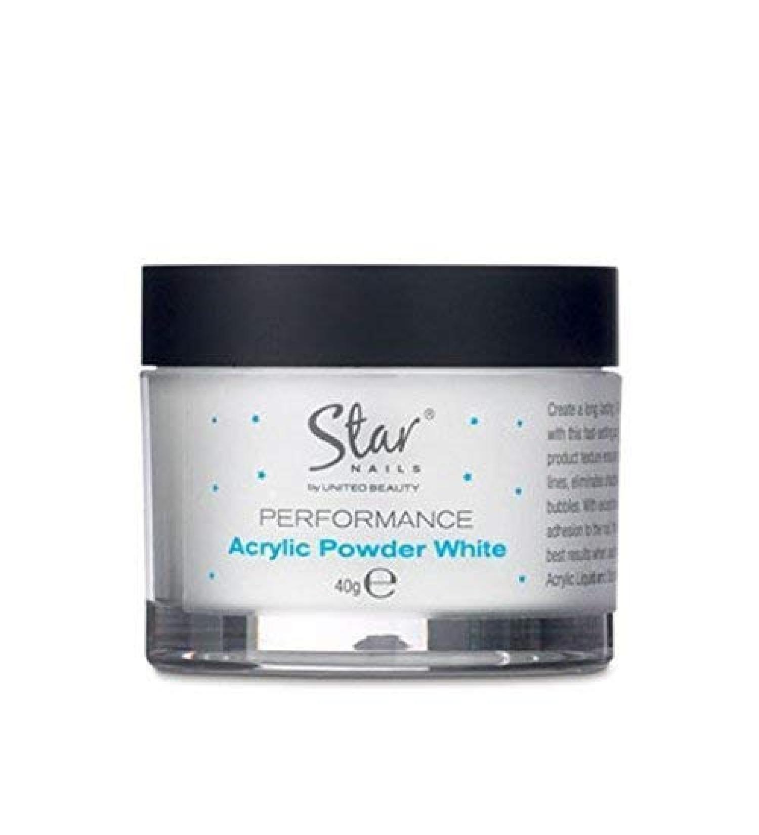 Star Nails Performance Acrylic Powder White 40g 40g White