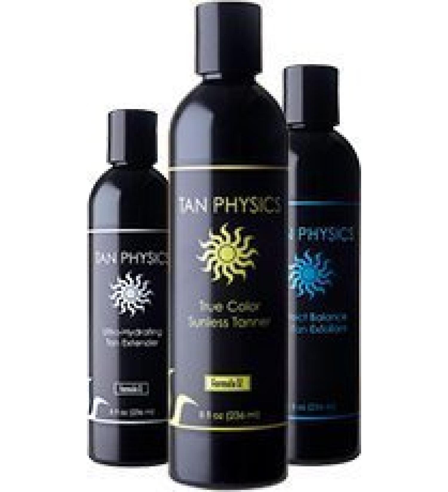 Tan Physics Pre-Tan Exfoliator True Color Sunless Tanner & Ultra-Hydrating Tan Extender Bundle