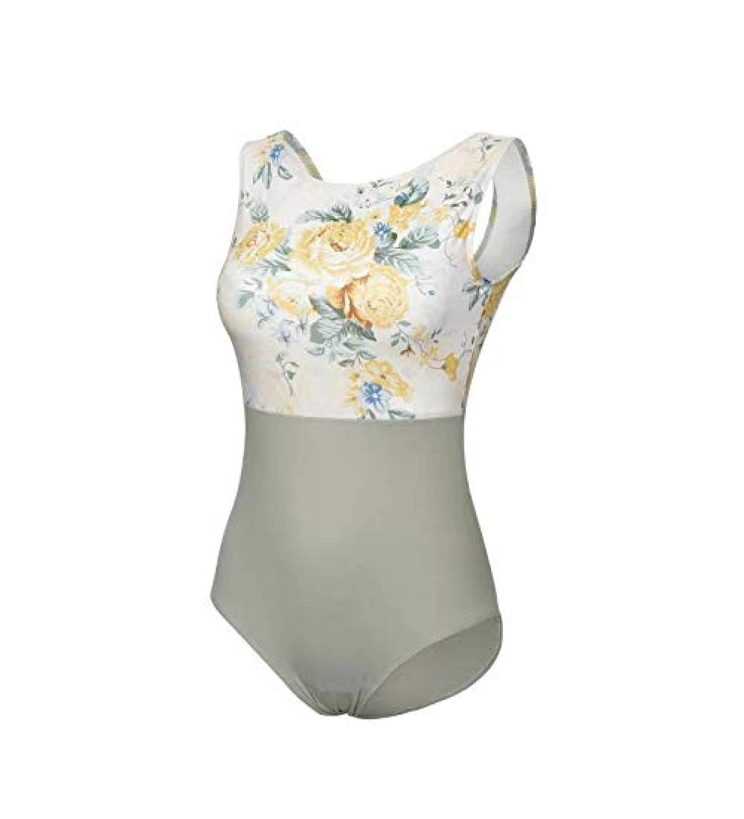 ModLatBal Women's Tank Leotard - Yellow Flower Design - X-Small | Perfect for Dance, Ballet, Gymnastics - Buy Online on SooperMarket.com