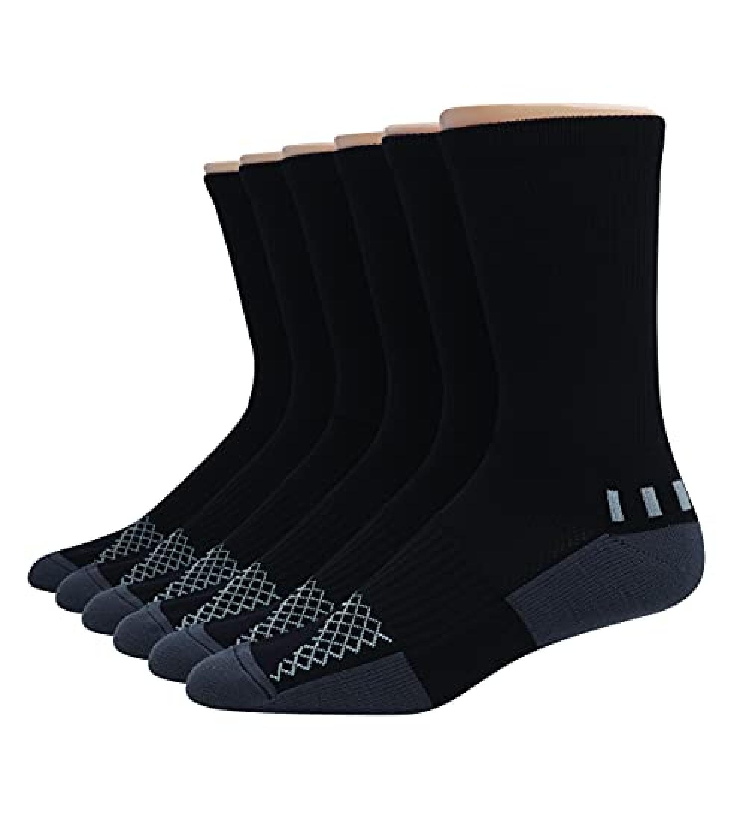 Hanes Men's X-Temp Performance Crew Socks 6-Pack - Size 6-12, Black Color - Buy Online on SooperMarket.com