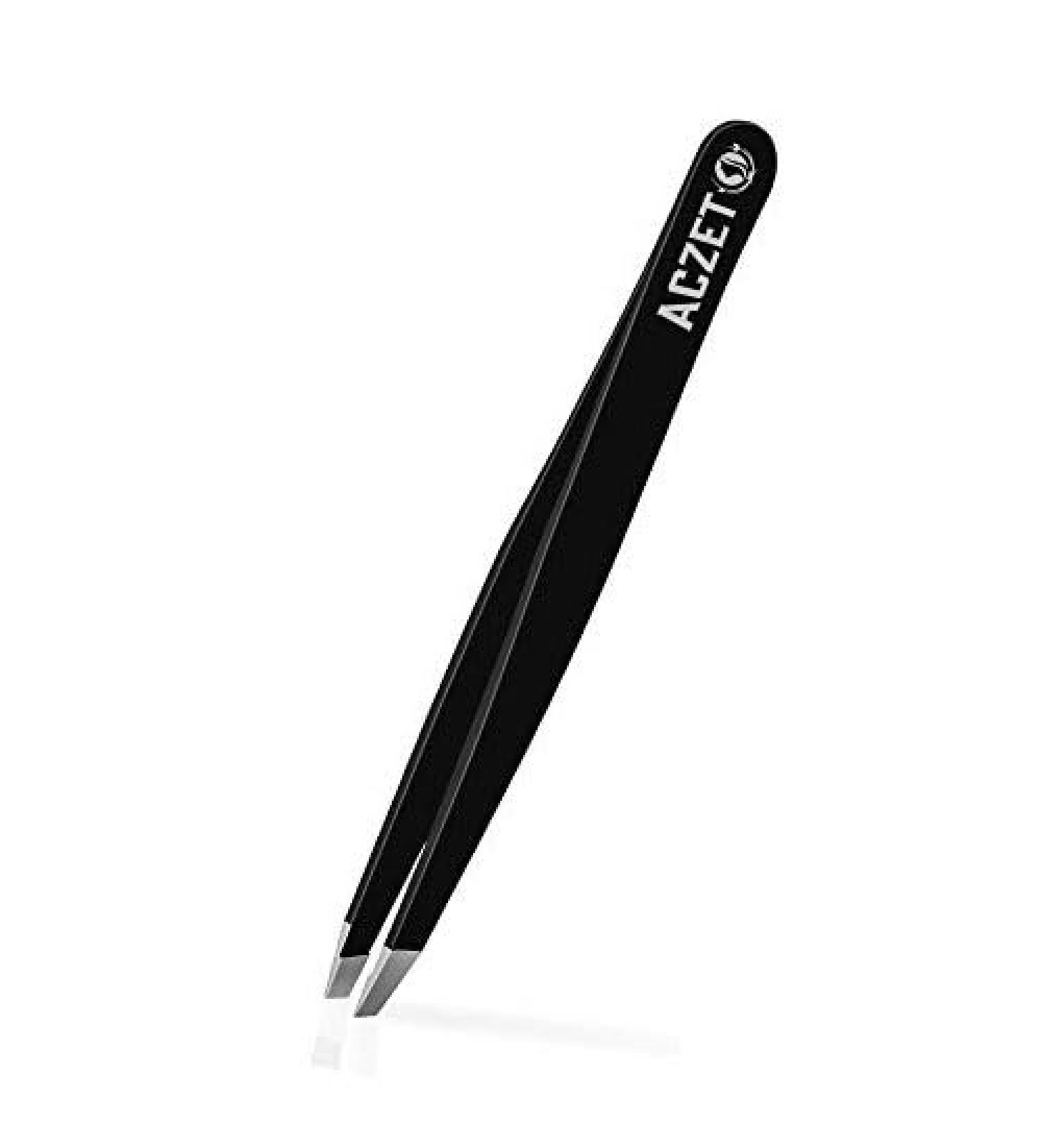 Professional Stainless Steel Eyebrow Tweezers for Precision Plucking and Ingrown Hair Removal - Black - Buy Online on SooperMarket.com