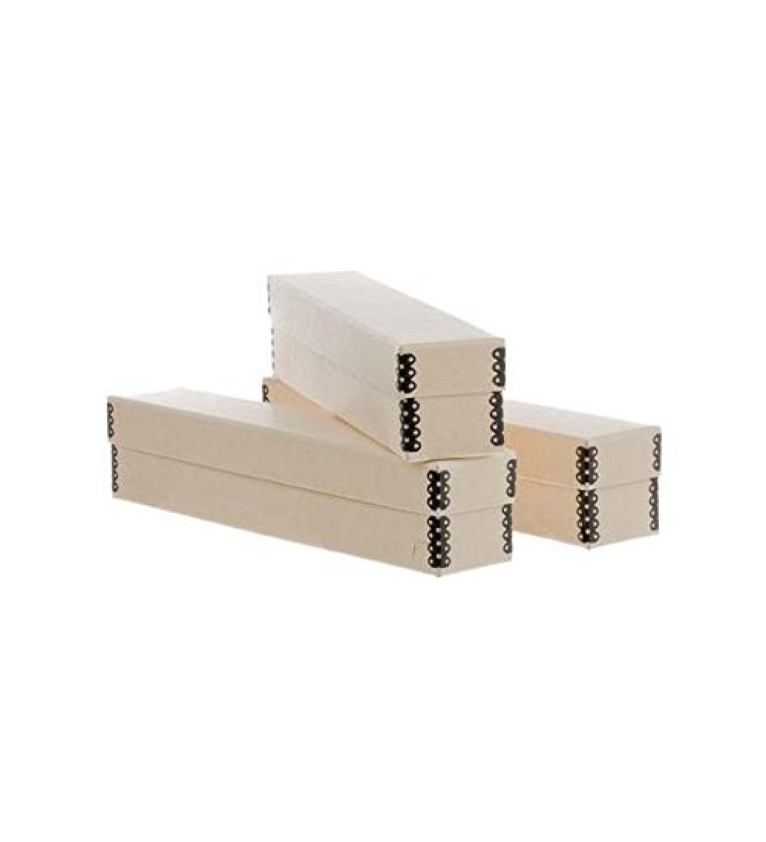 Archival Methods Slide File Box 11-3/8x2 x 2-3/8", 3 Pack, Tan