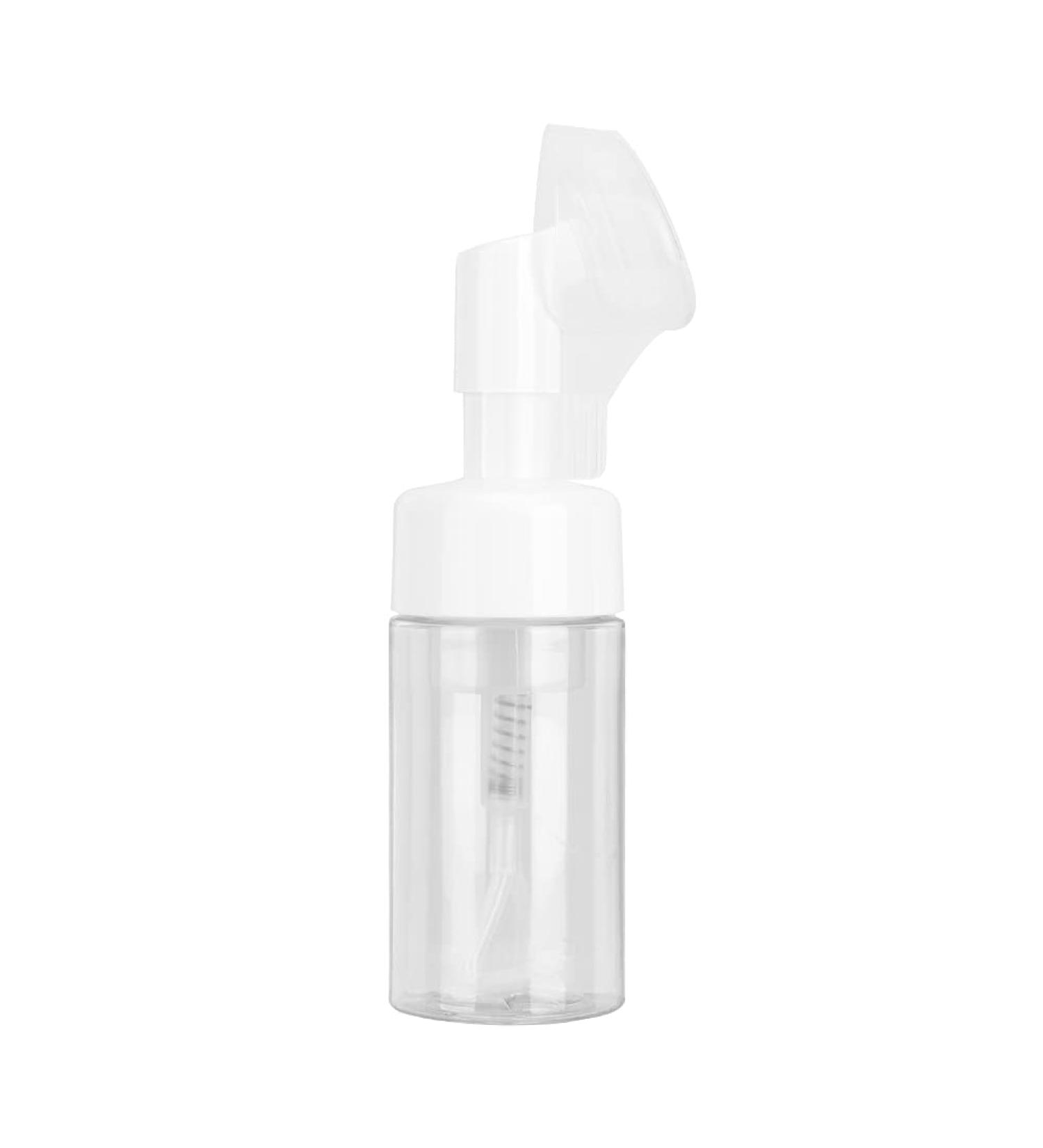 Portable Mousse Foaming Empty Bottle Refillable Travel Dispenser Container for Home Gift(100ML brush head white and transparent) - Buy Online on SooperMarket.com