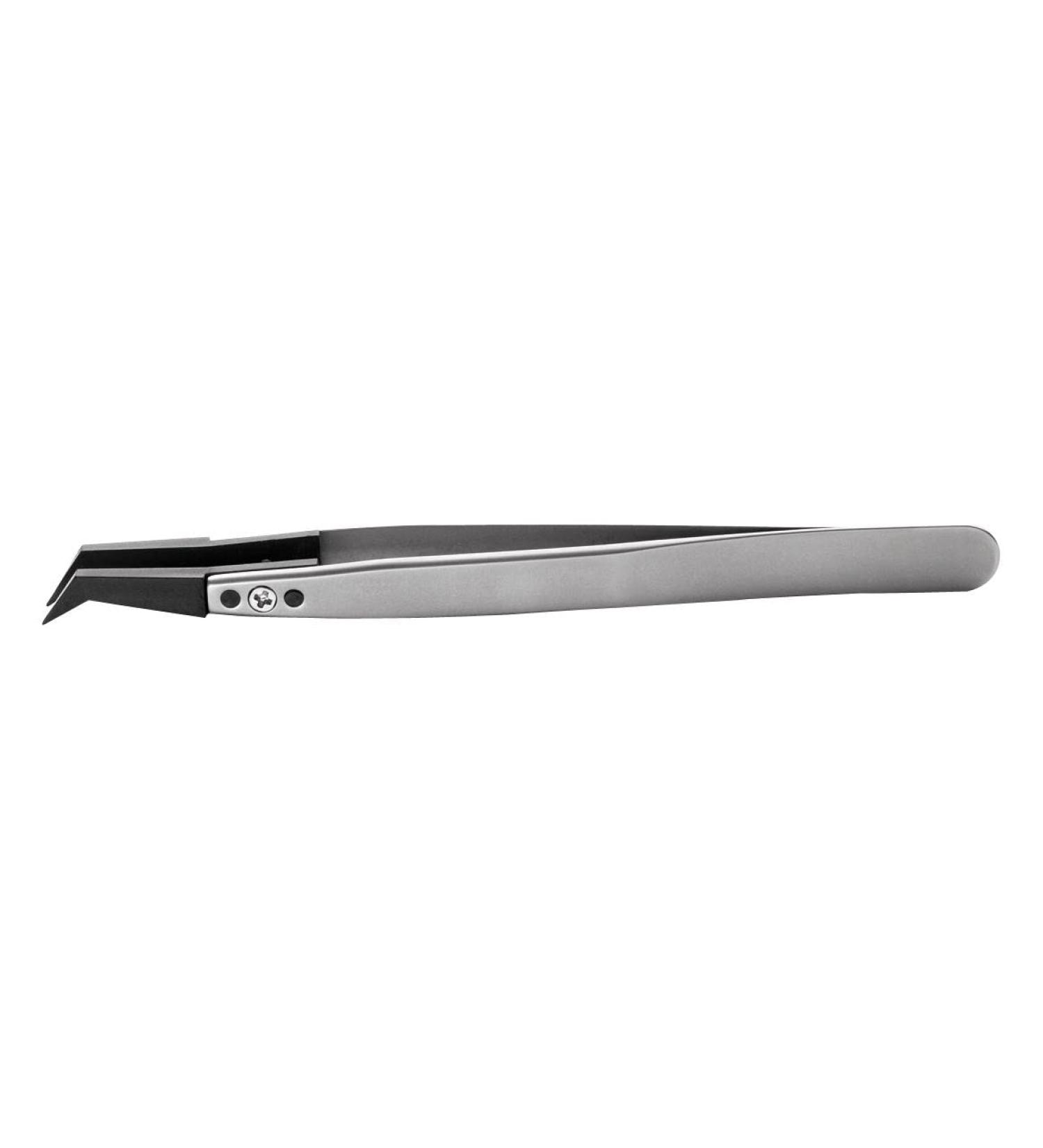 Tweezers curved/flat 125 mm tweezers and replacement tips 1 piece 246CFR.SA