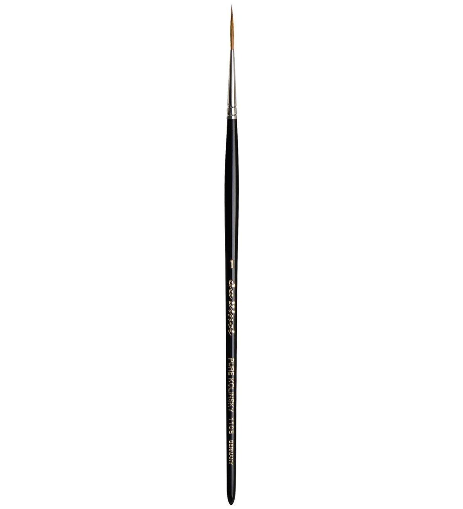 da Vinci Graphic Design Series 1105 Lettering Brush  Round Sharp Tip Kolinsky Red Sable with Black Handle  Size 1 (1105-1) Round Sharp Tip Size 1