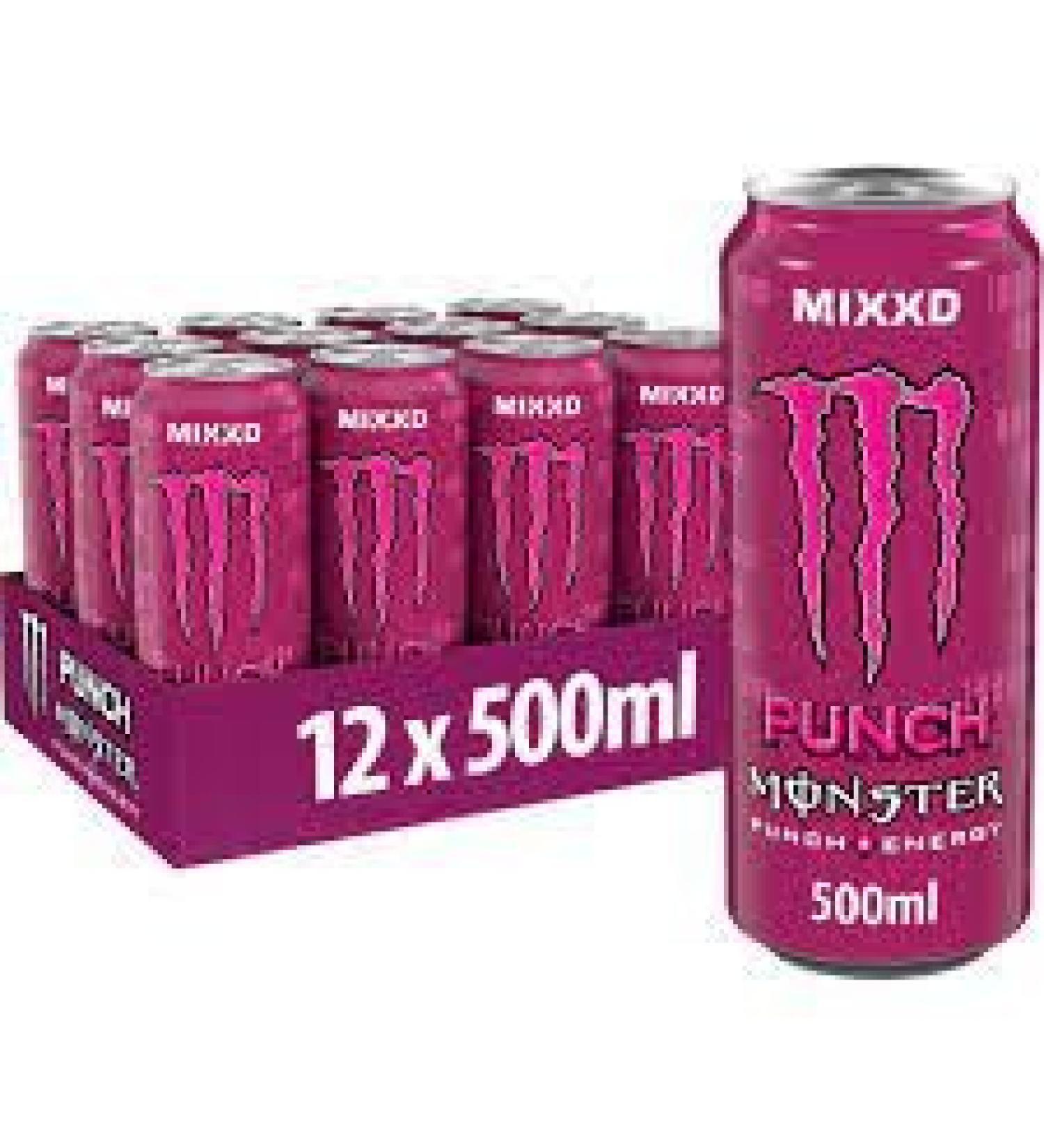 Monster Energy Drinks 12x500ml Fresh New Energy Drinks (Mixxd Punch)