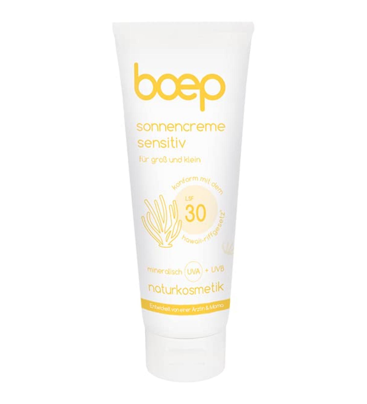 Boep Sunscreen Sensitive LSF30 | Mineral Sun Protection for Babies Children & Adults | Perfume-Free Zinc Oxide UV Filter | Vegan Natural Cosmetics (100ml) - Buy Online on SooperMarket.com