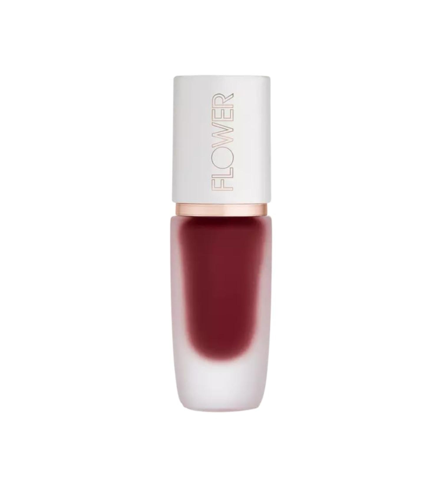 FLOWER BEAUTY Perfect Pout Lip Color by Drew Barrymore - Soft Matte Liquid Lipstick in Garnet | Comfortable & Lightweight International Shipping - Buy Online on SooperMarket.com