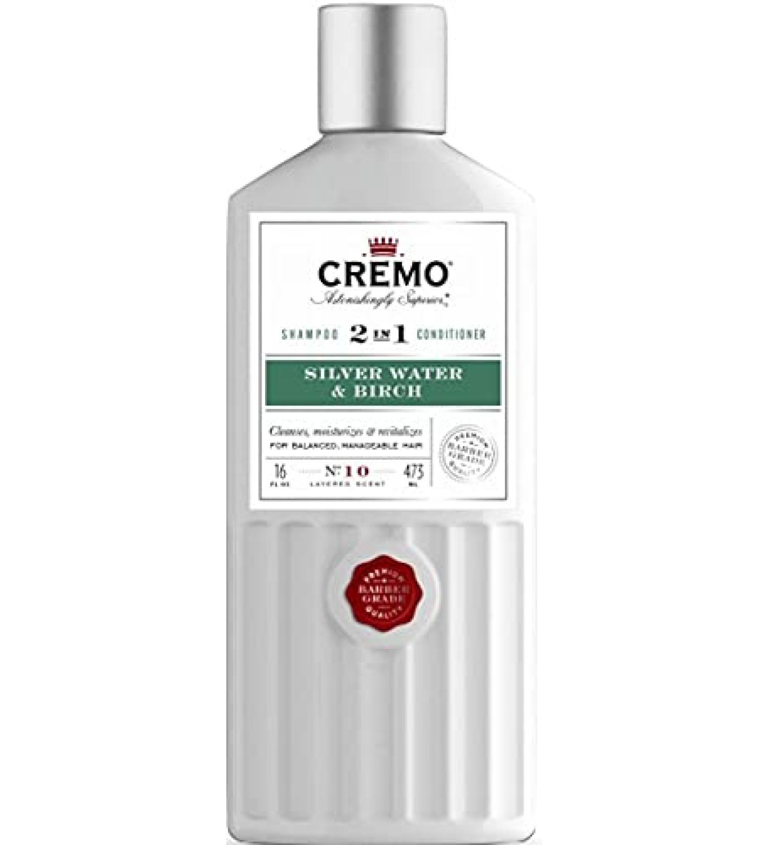 Cremo Shampoo 2-In-1 Silver Water & Birch 16oz 16 ounces