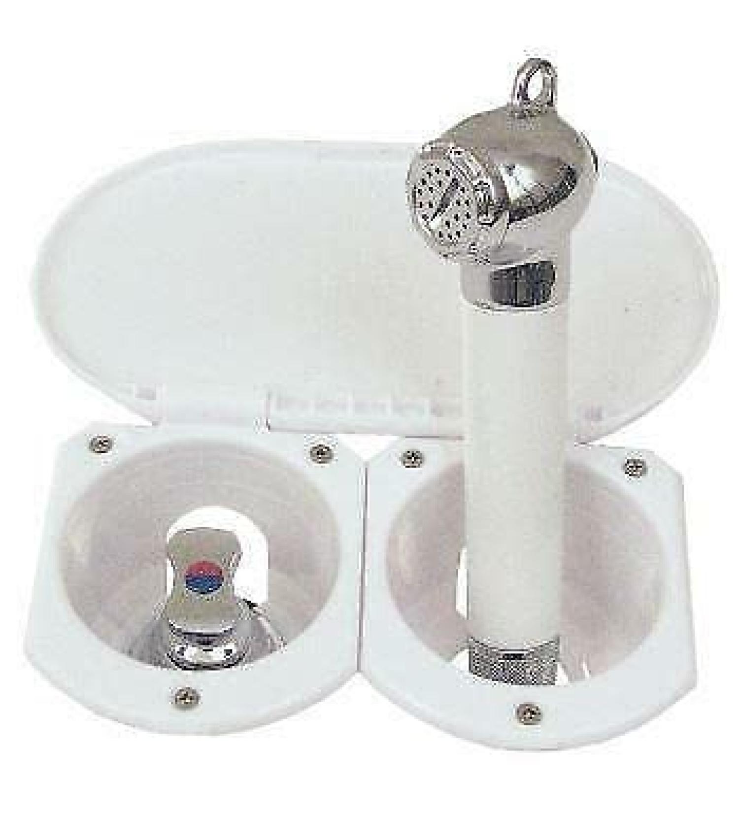 Scandvik 12109P Recessed Push Button Transom Shower With Mixing Valve