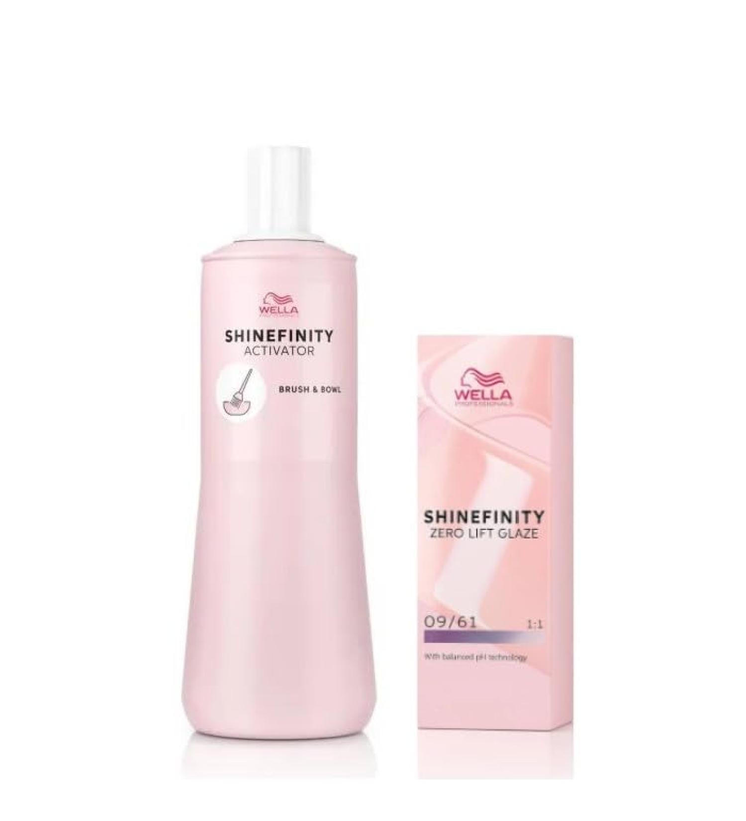 Buy Wella Professionals Shinefinity 09/61 Cool Iced Platinum & Glaze Activator Brush Bowl 2% - 60ml + 1000ml Pack | International Shipping Available - Buy Online on SooperMarket.com