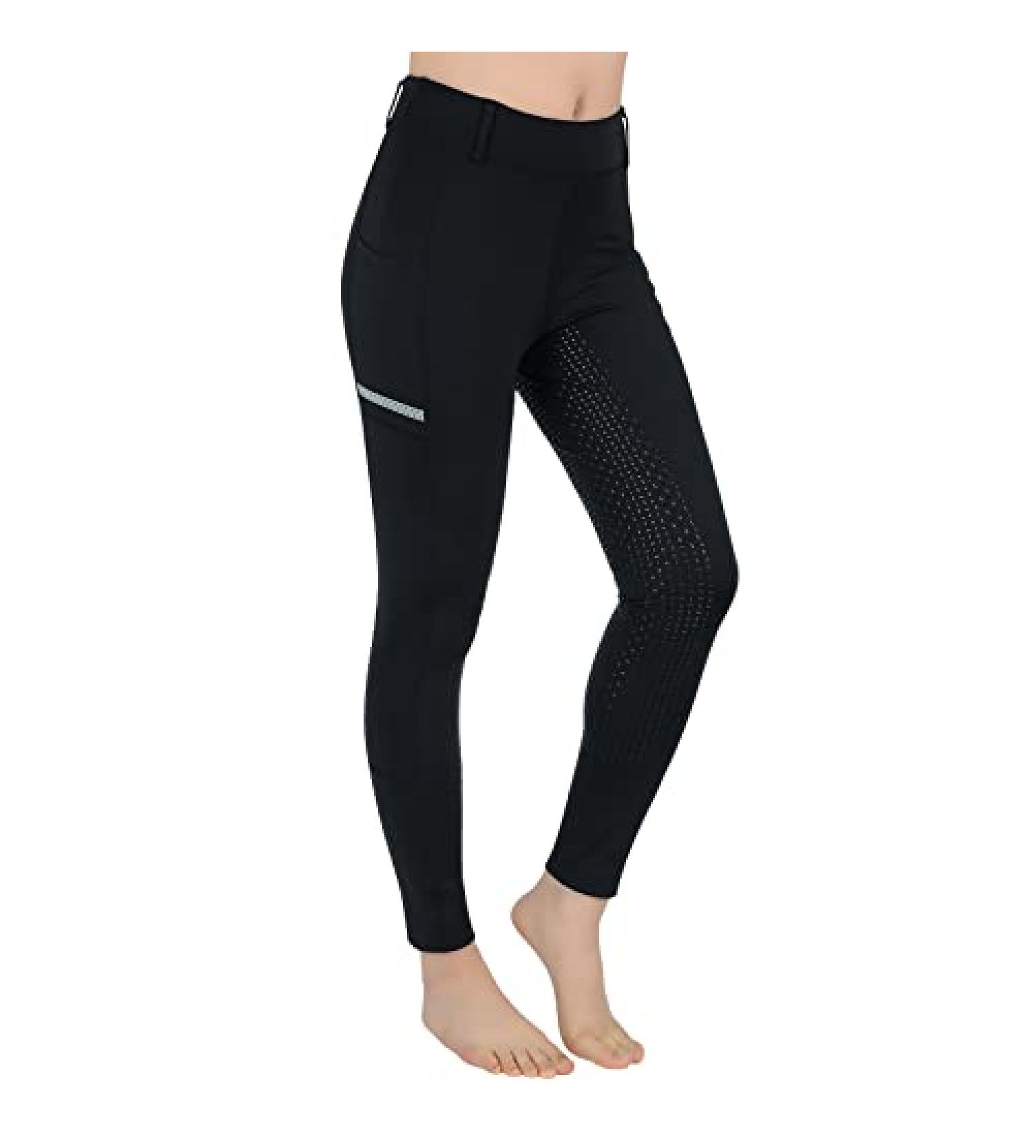 SPOEAR Girls' Full Seat Silicone Breeches - Black Large | Kids' Equestrian Riding Pants with Pockets - Buy Online on SooperMarket.com