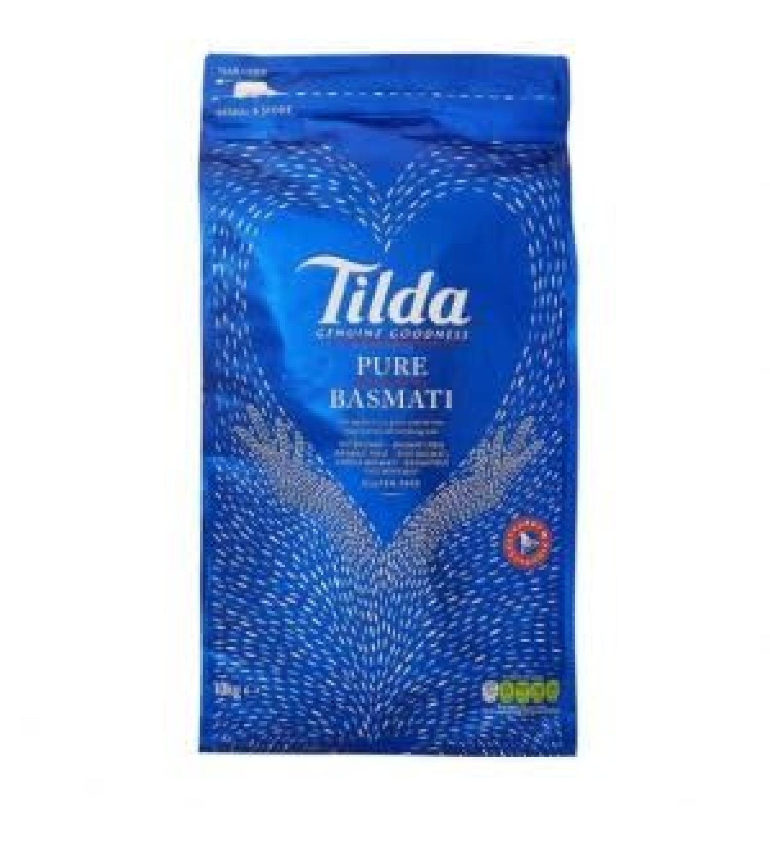 Tilda Pure Original Basmati Rice 10 Kg - Aromatic Extra Long Grain - Ideal for Curries Biryani and Pilaf - Authentic Indian Basmati Rice - Buy Online on SooperMarket.com