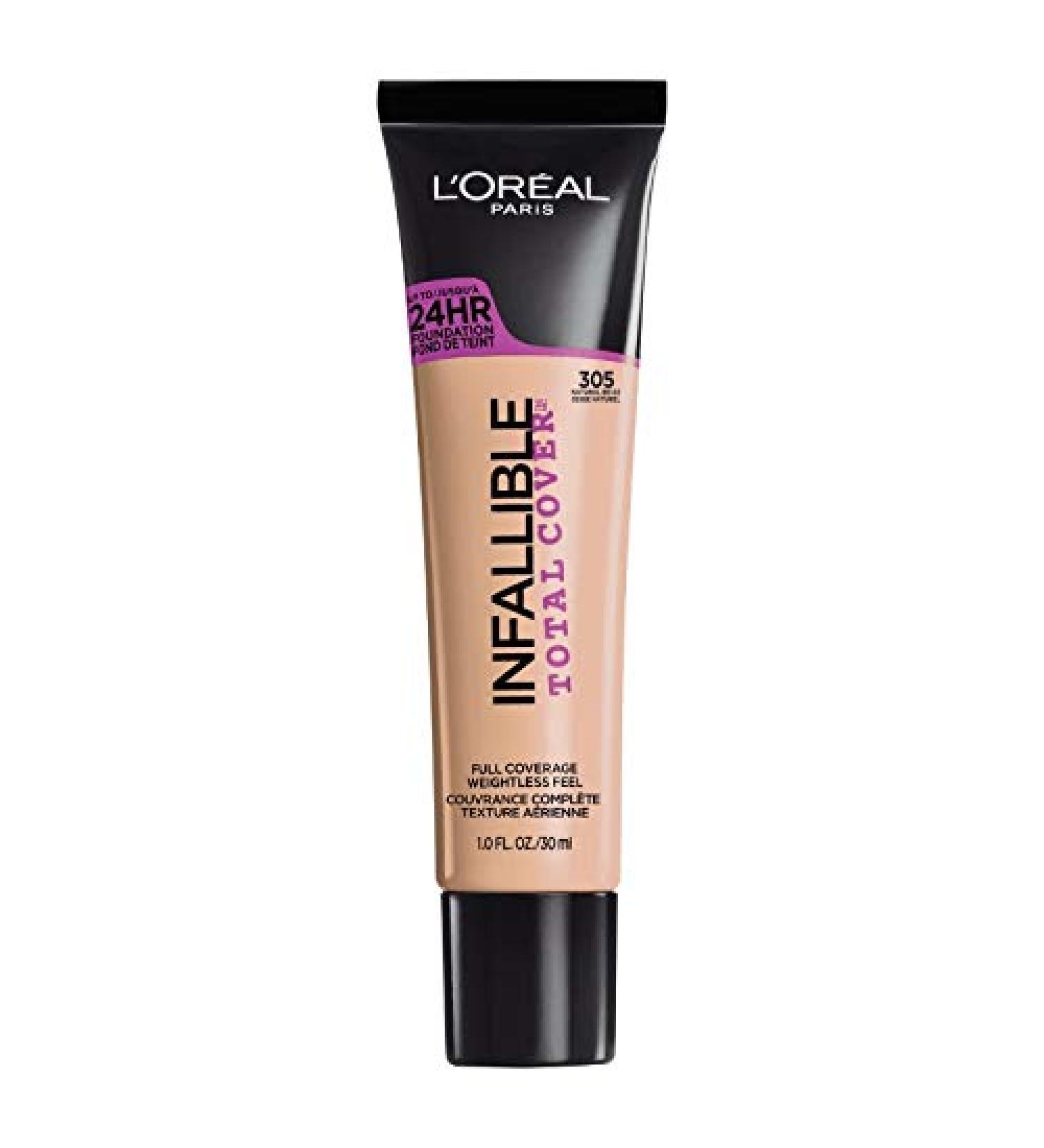 L'Oreal Paris Infallible Total Cover Foundation  Natural Beige  1 fl  oz.