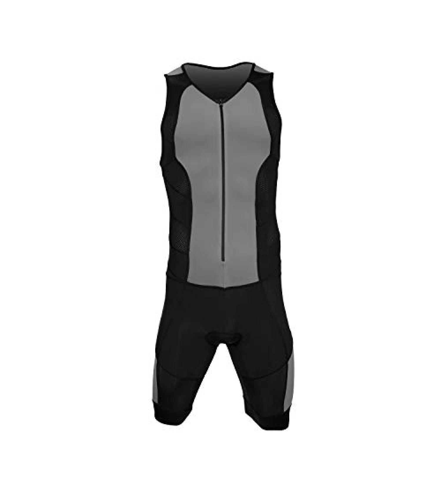 Kona II Men's Sleeveless Triathlon Suit with Storage Pocket - Small Charcoal/Black - Buy Online on SooperMarket.com