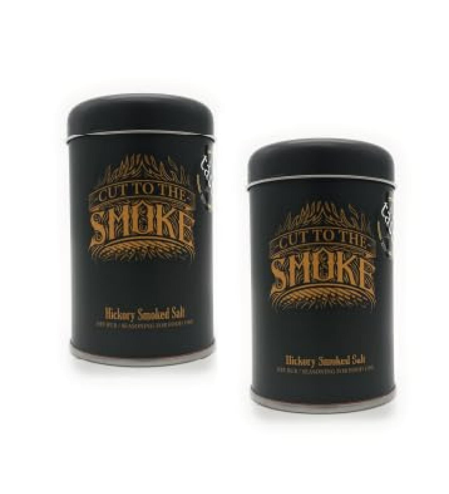 Dual Pack Hickory Smoked Salt (Coarse) (Shaker Tin) 150g - Award Winning - Buy Online on SooperMarket.com