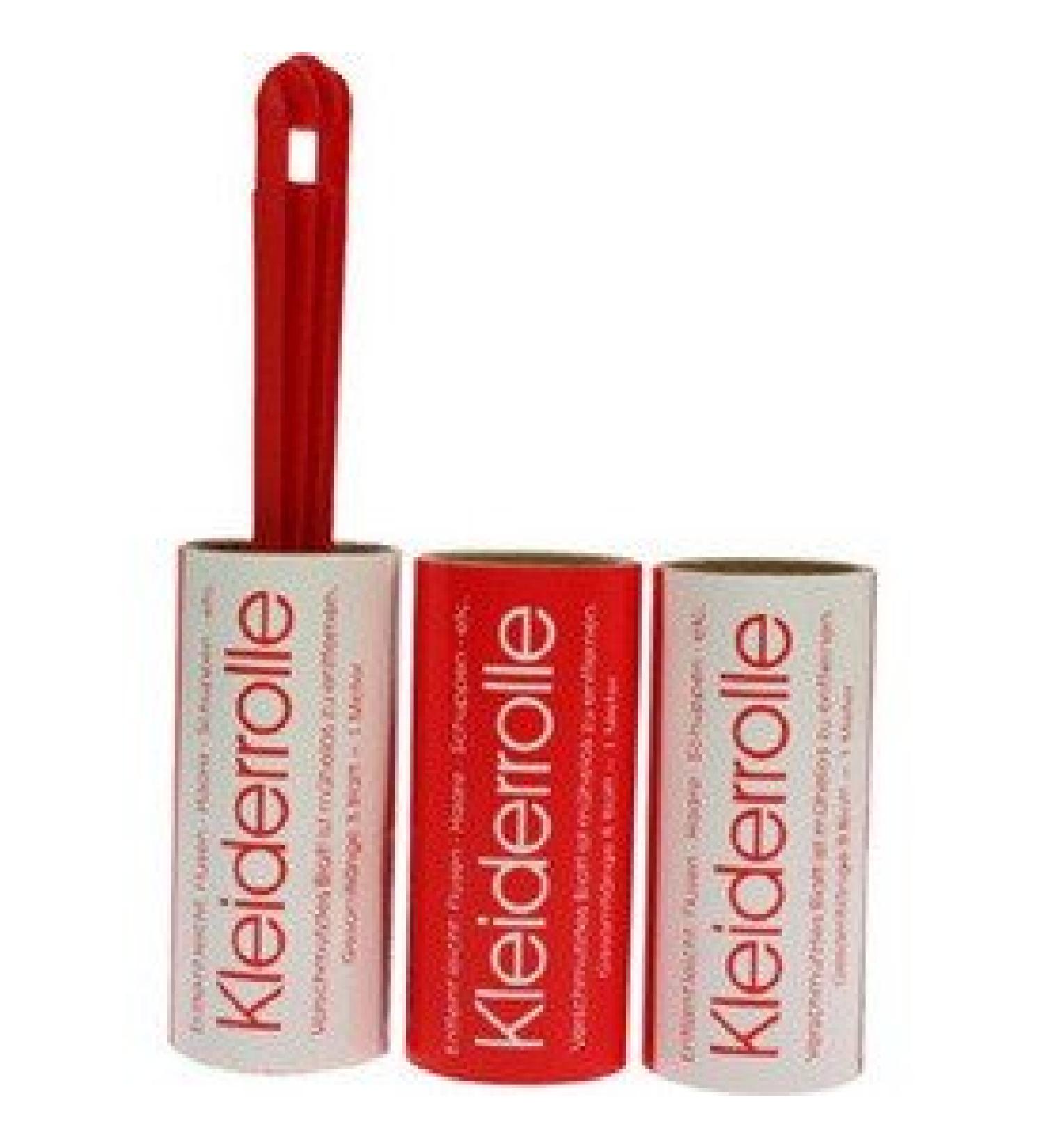 Clothes roller with 2 replacement rolls +++ Lint roller - 8 sheets each - A pack with 1 dispenser + 2 refill rolls