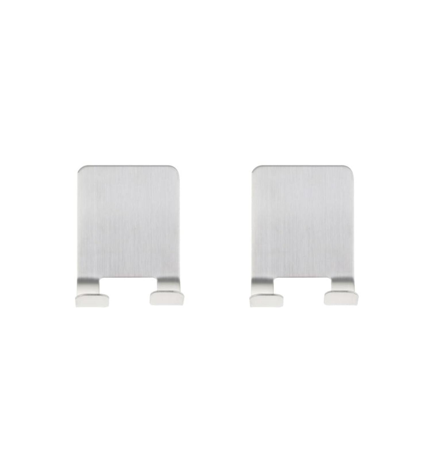 2 x Stainless Steel Razor Holder - Self Adhesive Double Hook Set for Bathroom Organization | Durable & Stylish - Buy Online on SooperMarket.com