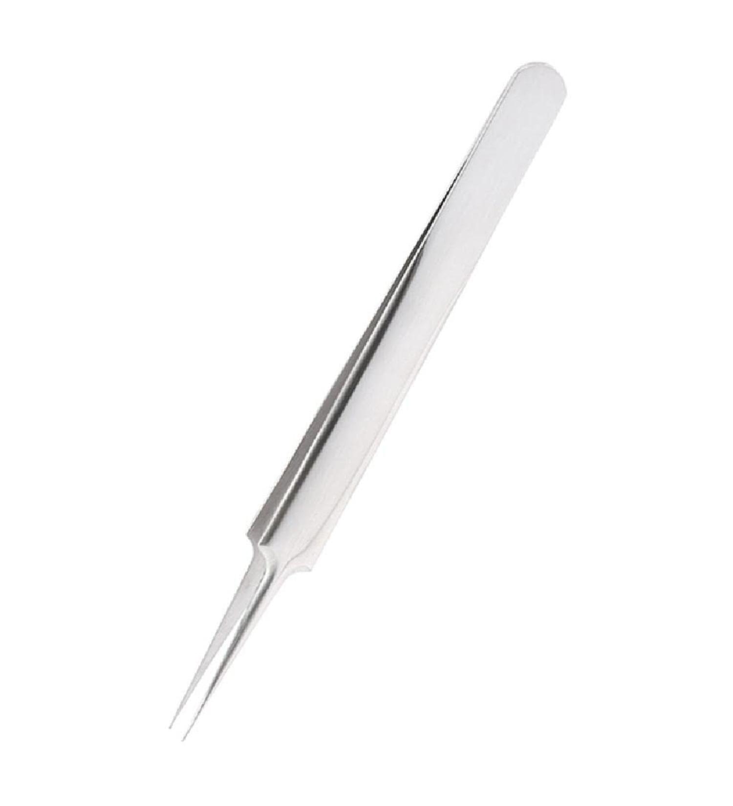 Stainless Steel Eyebrow & Eyelash Tweezers - Antistatic Curved/Straight Tongs for Extensions - Buy Online on SooperMarket.com