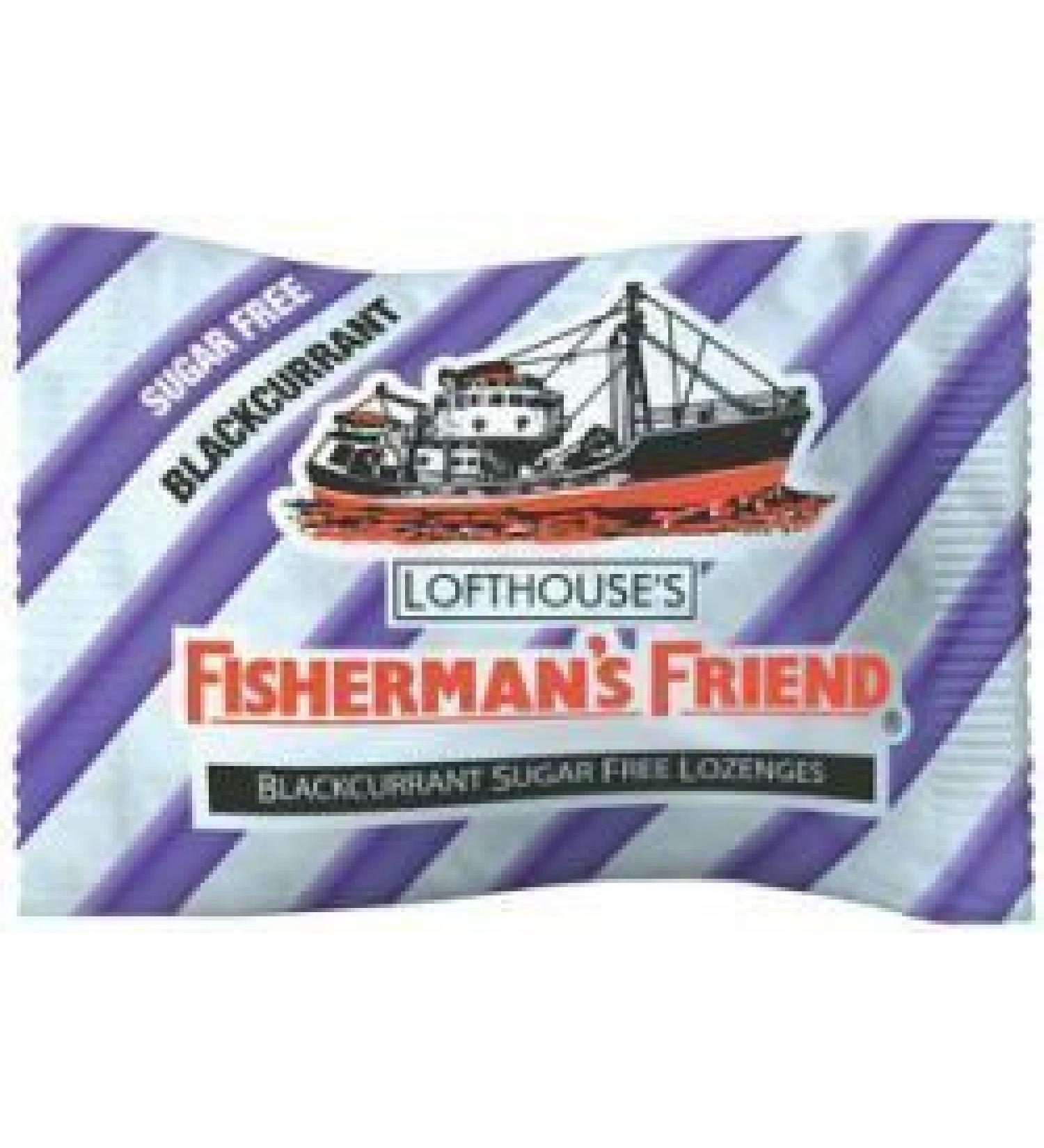 Dual pack of Fisherman's 25g Friend Blackcurrant Flavour Lozenges with Sweete. by Fishermans