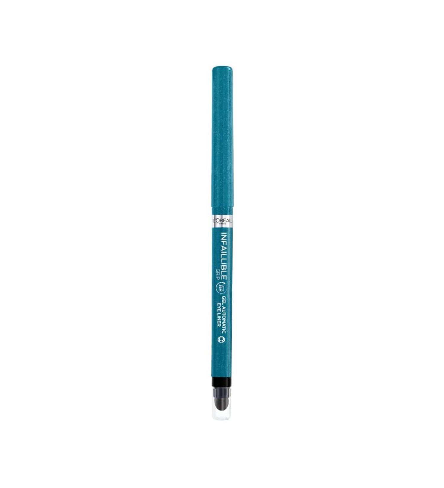 L'Or al Paris Waterproof Gel Eyeliner with Sponge - 36H Infaillible Automatic Grip Liner for Smokey Eyes - Turquoise - Buy Online on SooperMarket.com