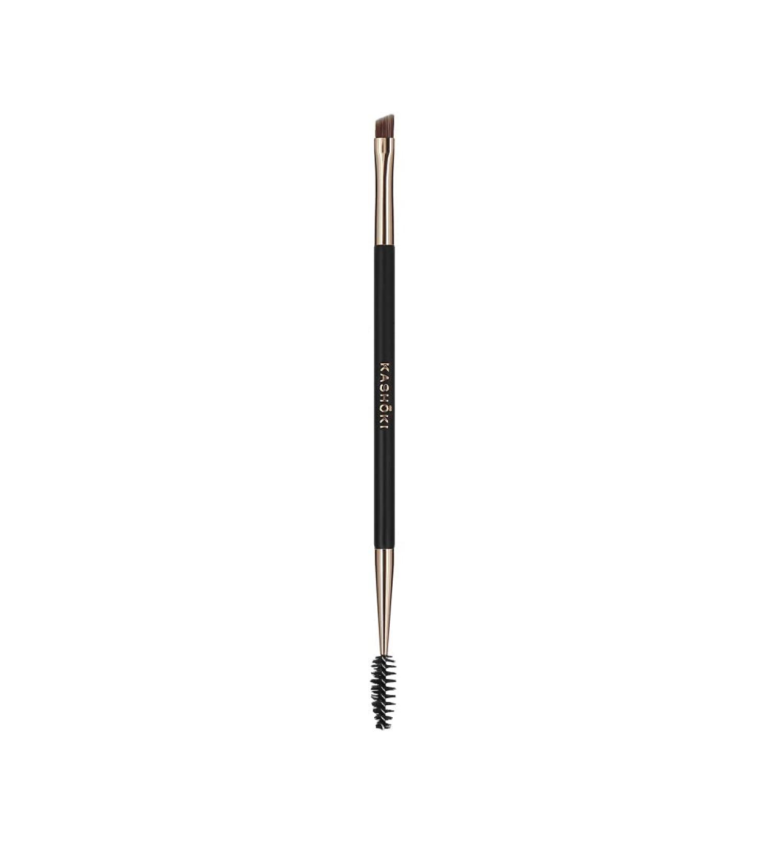 TB Tools for Beauty T4B Kashoki 412 Double-Sided Lash & Brow Brush | Durable Taklon Makeup Tool in Black & Gold - Buy Online on SooperMarket.com