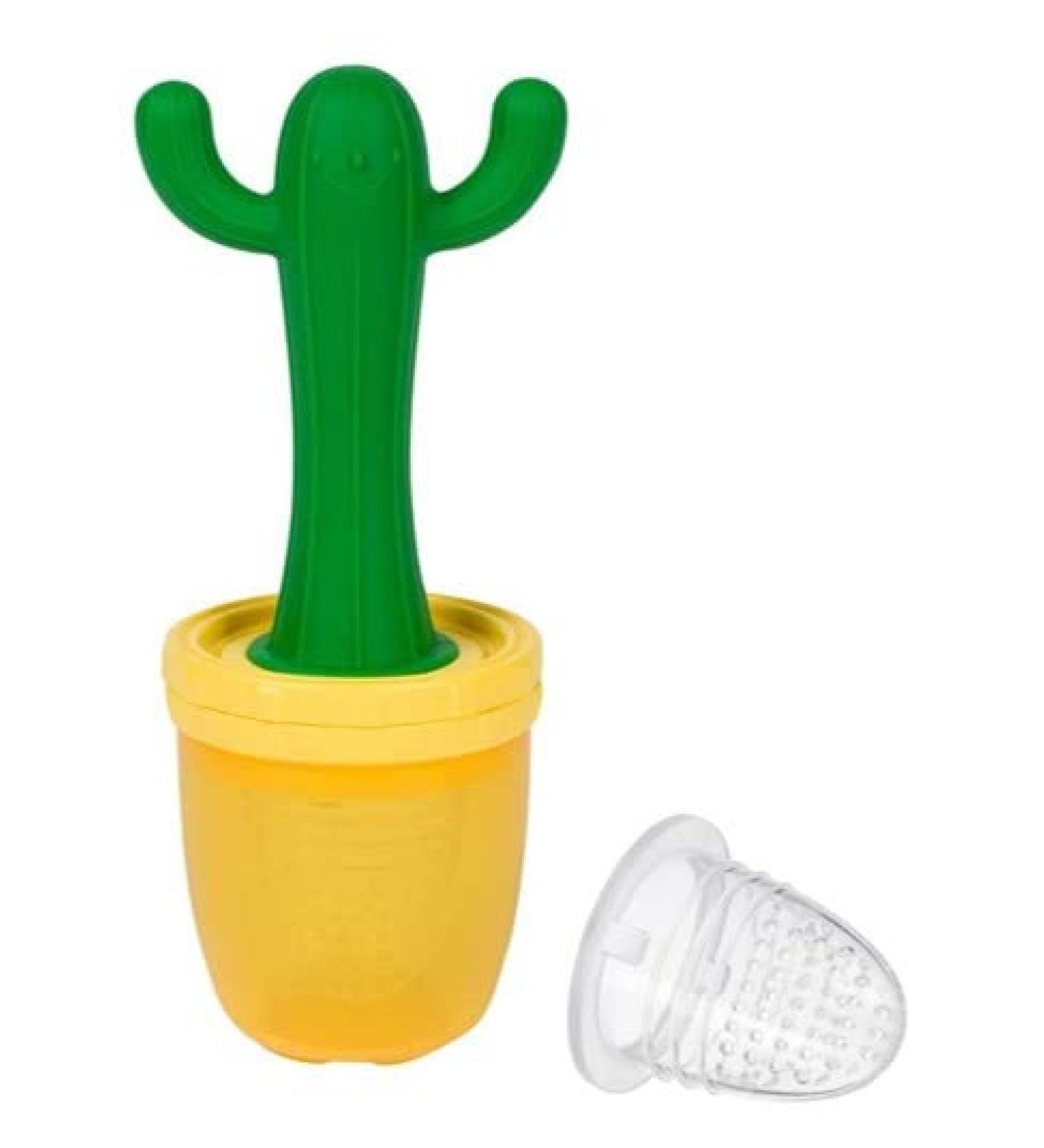 Lollaland 2-in-1 Cactus Fruit Feeder Pacifier for Babies - Food Teethers with Silicone Pouch - Buy Online on SooperMarket.com