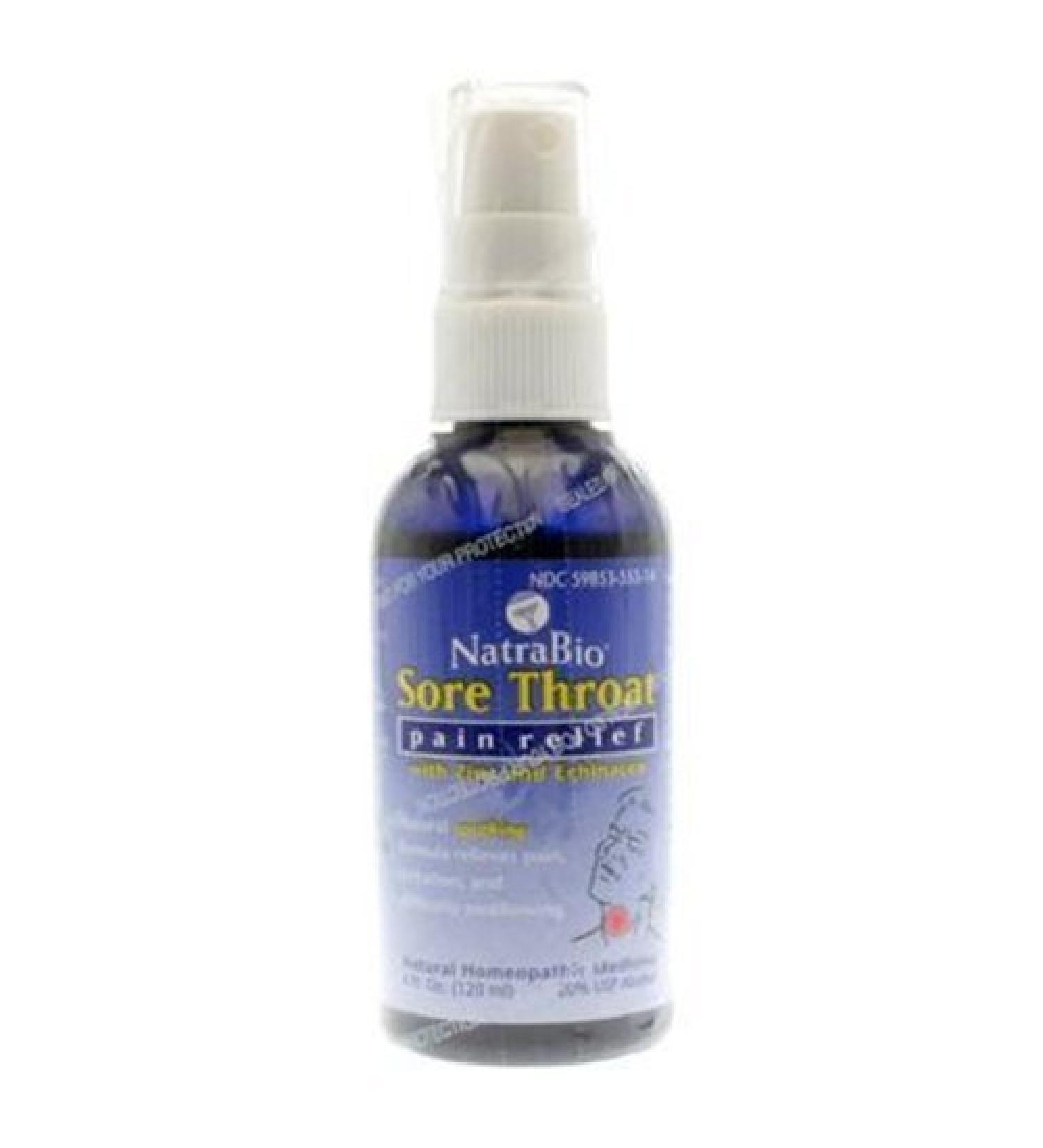 Natra Bio Co Sore Throat Spray Liquid 4 Ounce - 6 per case.