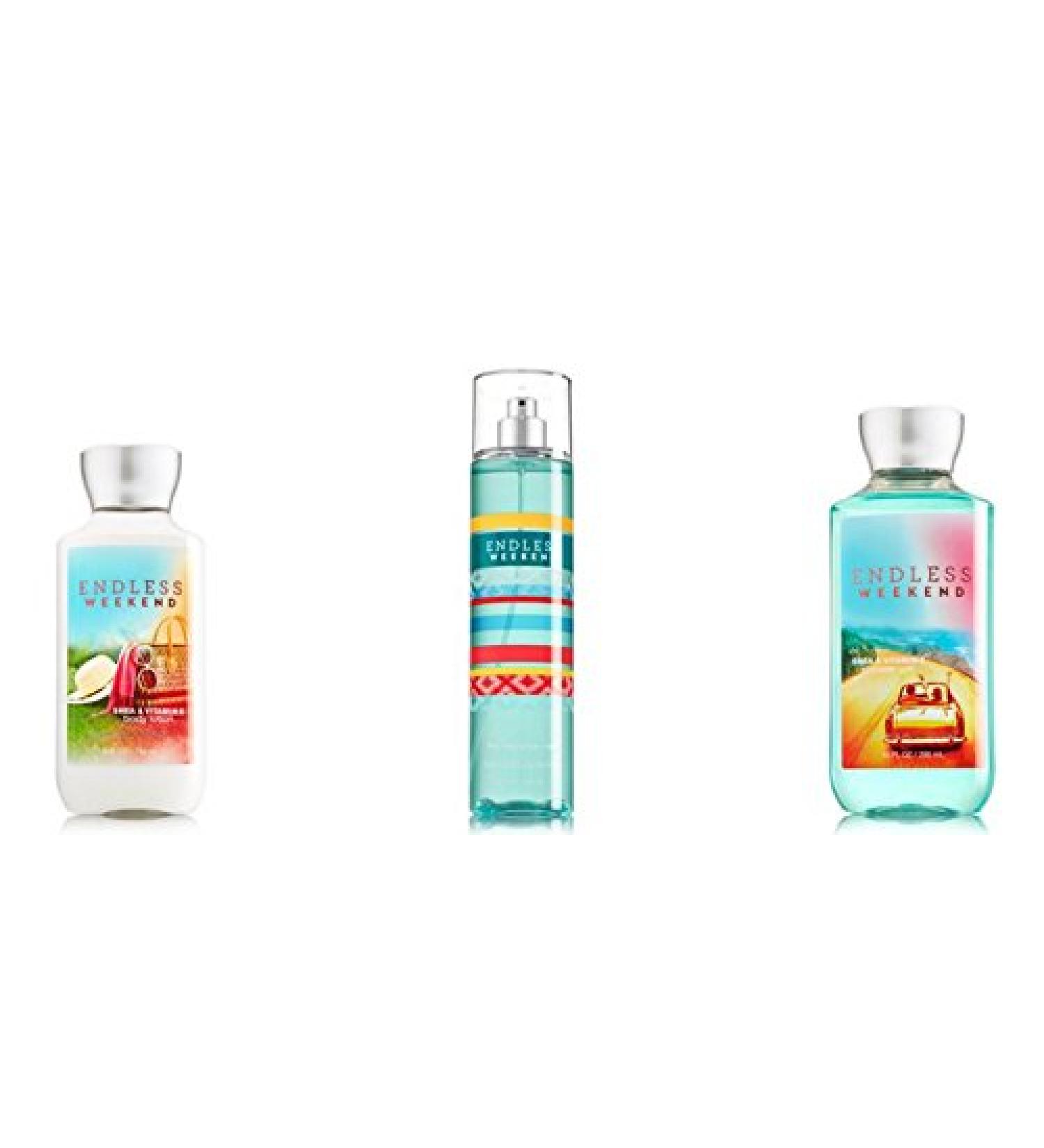 Bath Body Works Endless Weekend Fragrance Mist, Lotion & Shower Gel Set - Buy Online on SooperMarket.com