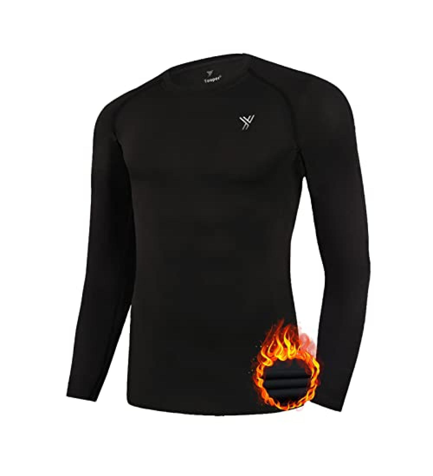 Youper Youth Thermal Compression Shirt - Long Sleeve Fleece Baselayer, Black - Youth Small - Buy Online on SooperMarket.com
