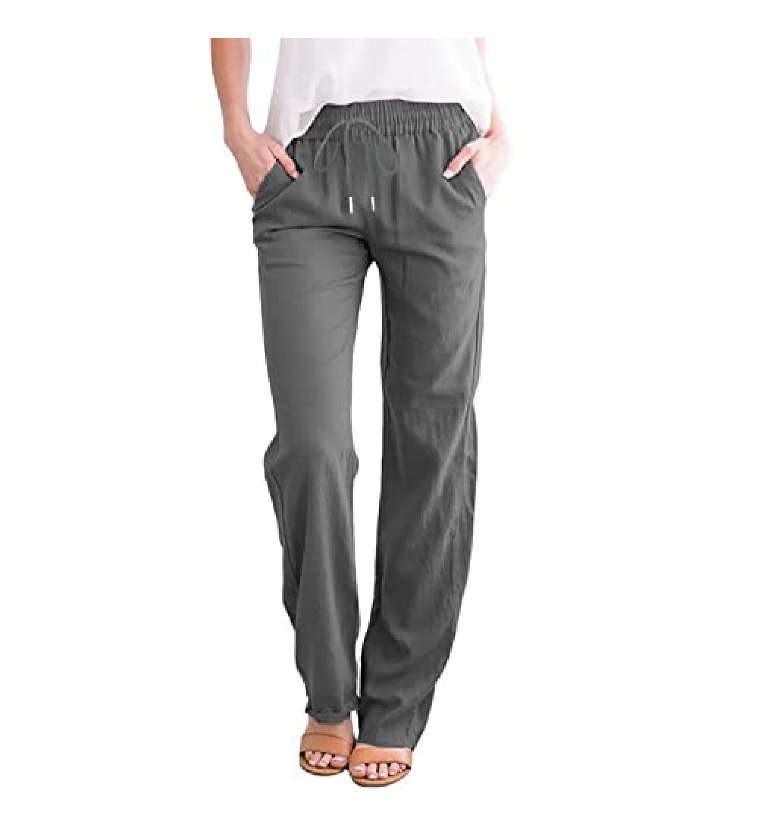 Wiyuqeen Women's Spring Trendy Dressy Straight Leg Sweatpants - Gray Medium - Buy Online on SooperMarket.com