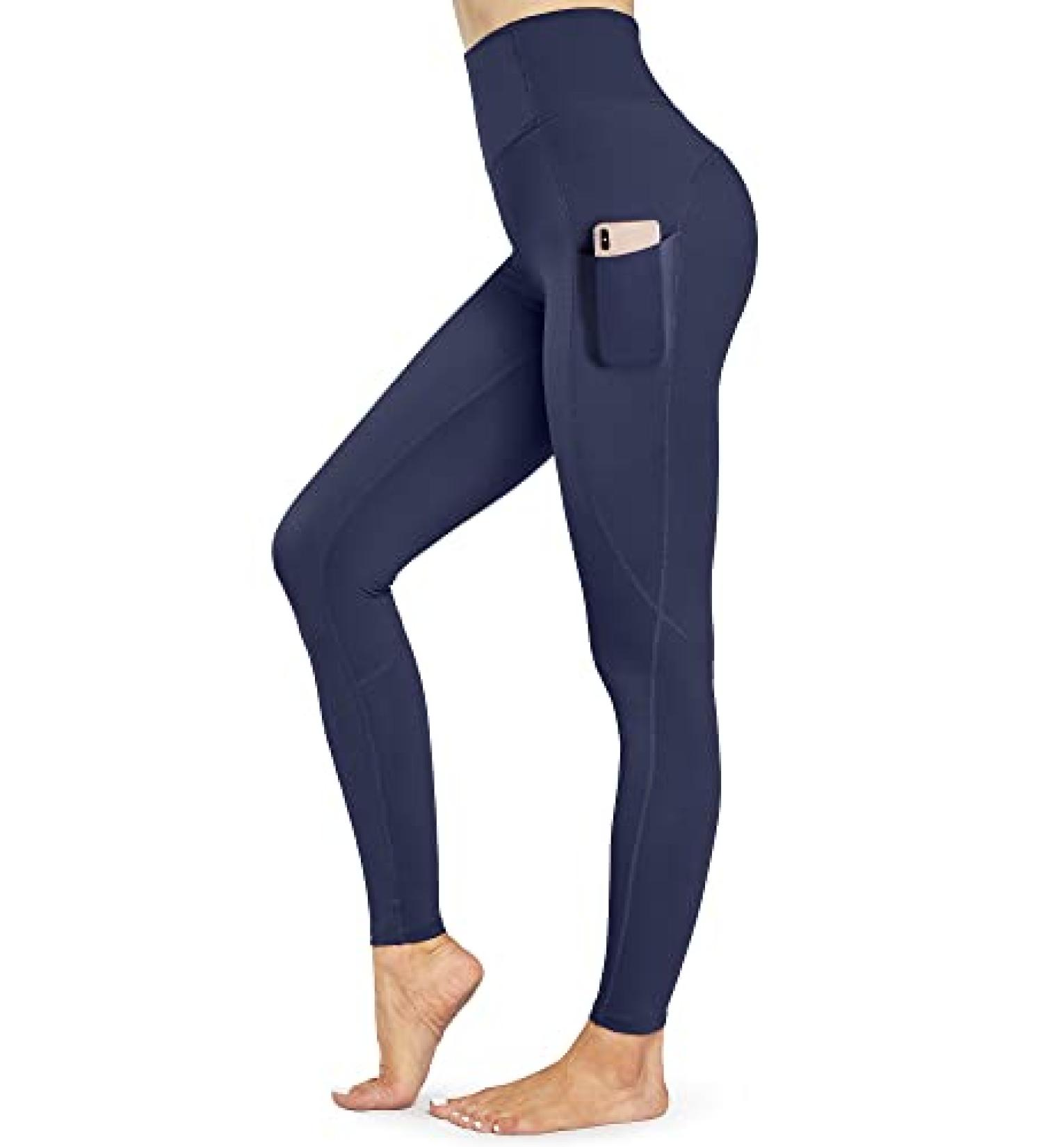 STYLEWORD Navy High Waist Yoga Pants with Pockets - Size Large - Buy Online on SooperMarket.com