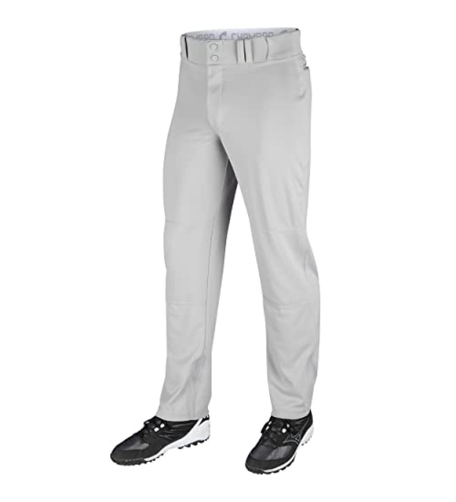 CHAMPRO Open-Bottom Baseball Pant - Loose-Fit, Adjustable Inseam, Reinforced Sliding Areas - Large, Grey - Buy Online on SooperMarket.com