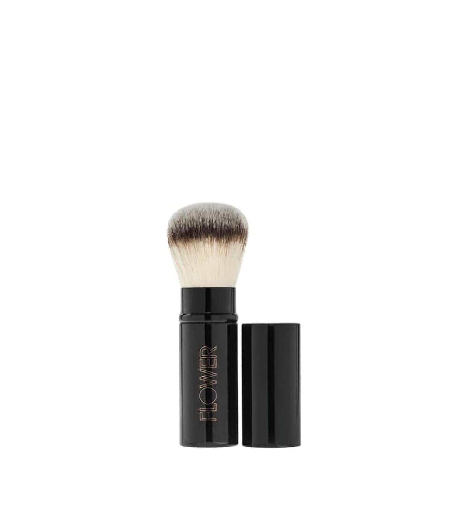 FLOWER Beauty Retractable Makeup Brush | Portable Light Powder & Bronzer Application | Easy to Wash Travel Size Brush for Long-Lasting Use - Buy Online on SooperMarket.com